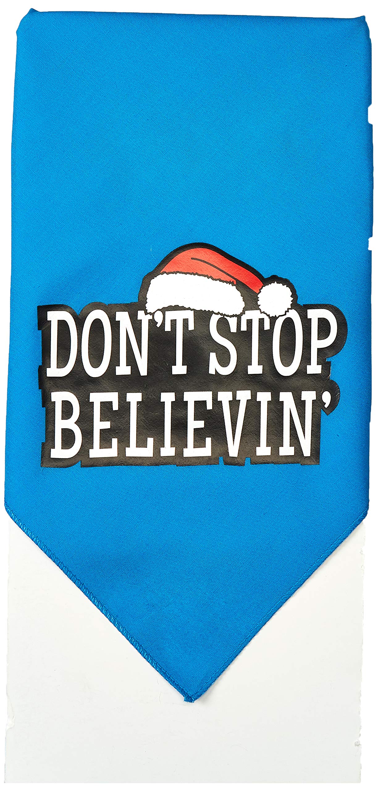 Christmas Pet and Dog Bandana Screen Printed, &quot;Don't Stop Believin'&quot; Turquoise Small