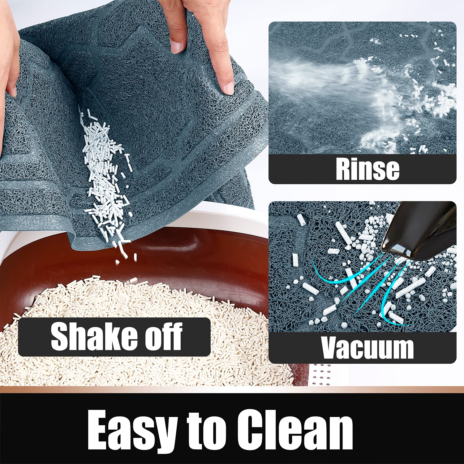 Yimobra Cat Litter Mat, 47 x36  Litter Box Mat with Litter Lock Mesh, Soft Cat Litter Mat Litter Trapping Mat, Easy to Clean, No