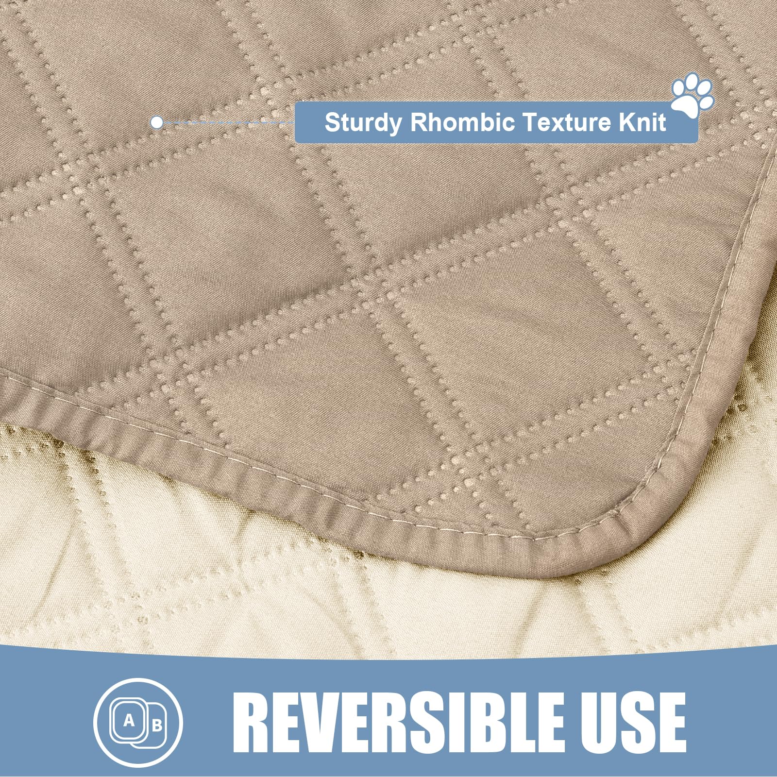 Smiry Waterproof Dog Blanket, Reversible Dog Bed Cover Pet Blanket, Soft Pet Couch Covers For Sofa Washable, Bed Couch Sofa Furniture Protector For Puppy Cat Kids (30'X70', Taupe/Beige)