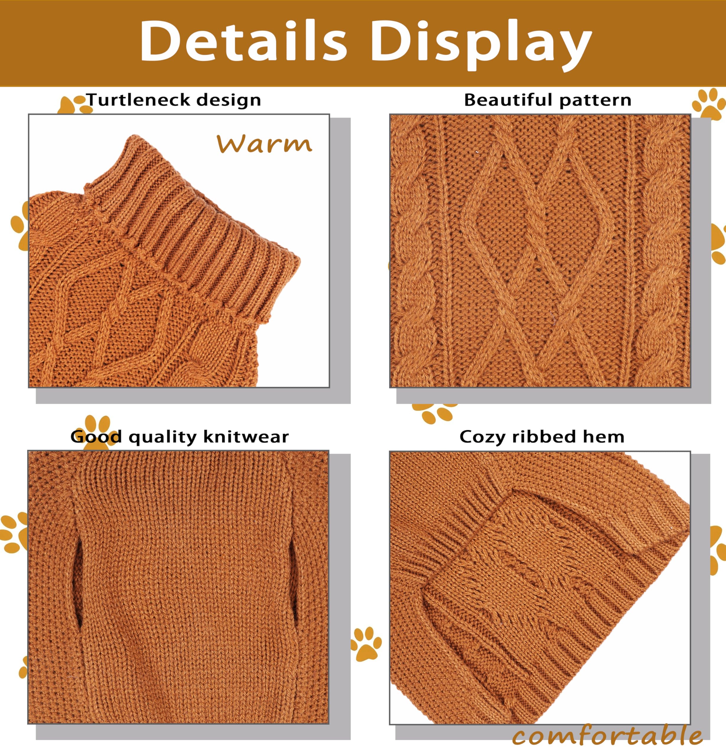 Dog Sweaters for Small Dogs Dog Fall Sweater Dog Winter Clothes for Yorkie Chihuahua Warm Puppy Sweater Knitted Pet Clothes Cute