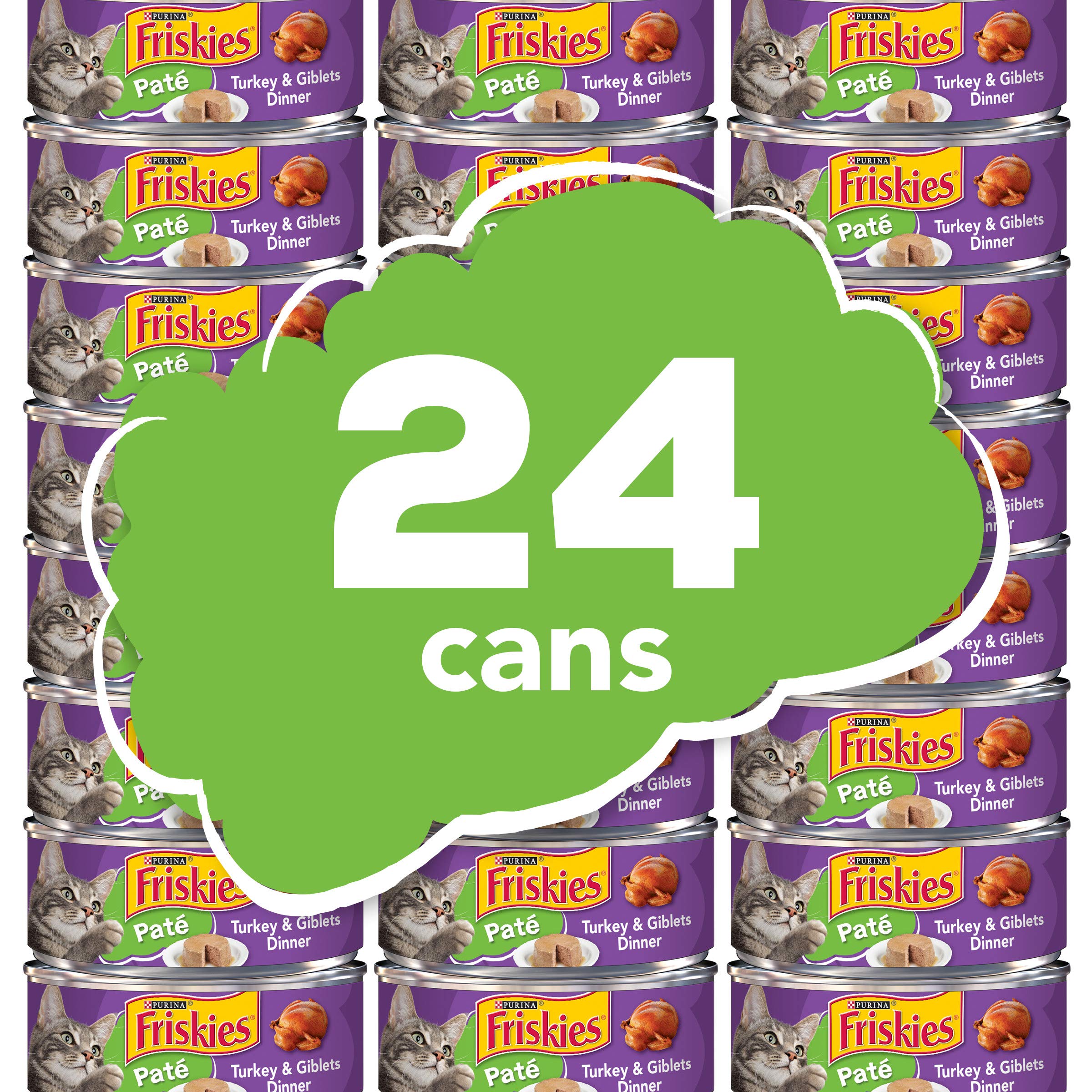 Purina Friskies Wet Cat Food Pate Turkey and Giblets Dinner - (Pack of 24) 5.5 oz. Cans