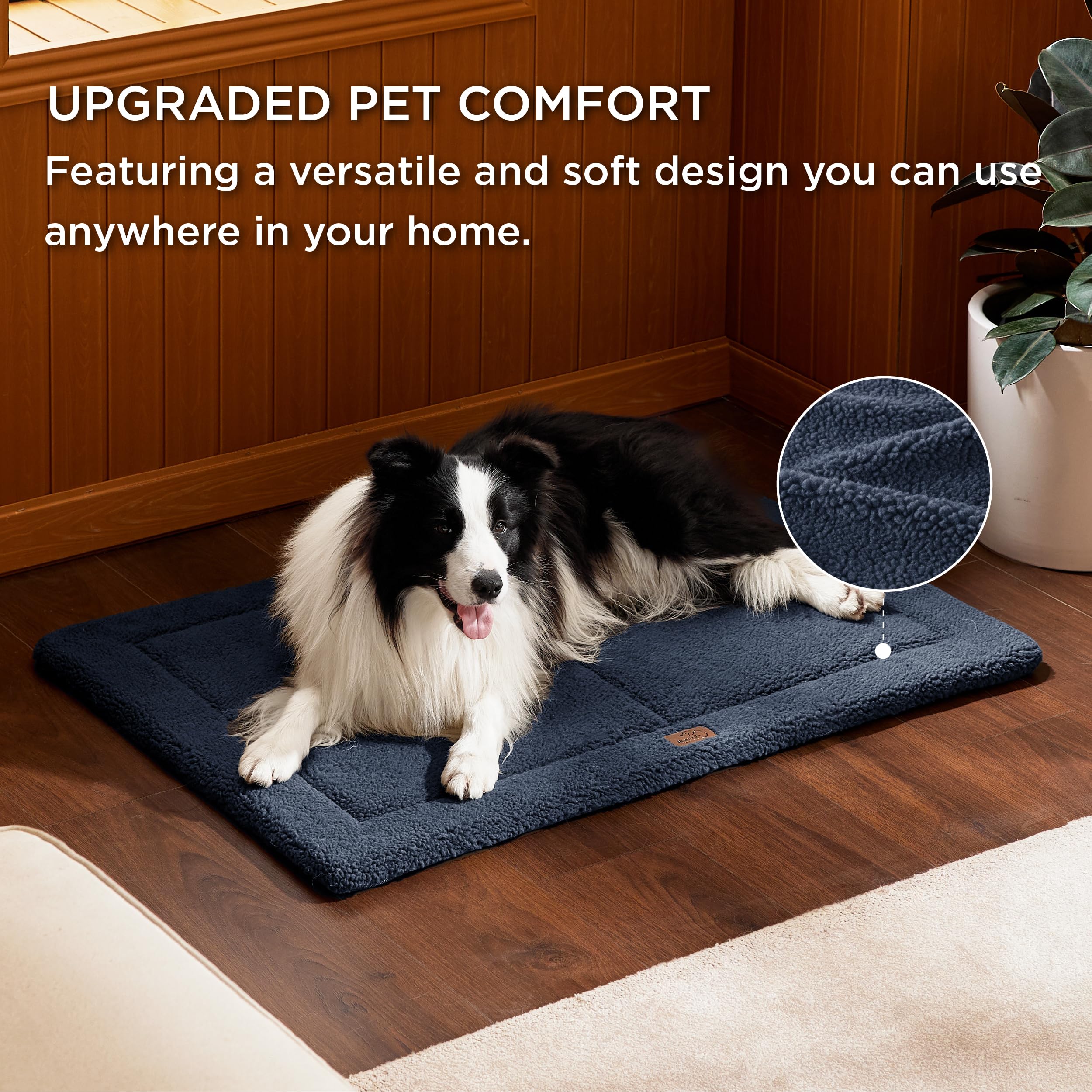 Bedsure Washable Dog Bed For Large Dogs, Reversible Foam Floor Pet Mat, Lightweight Travel Flat Puppy Mattress For Indoor & Outd