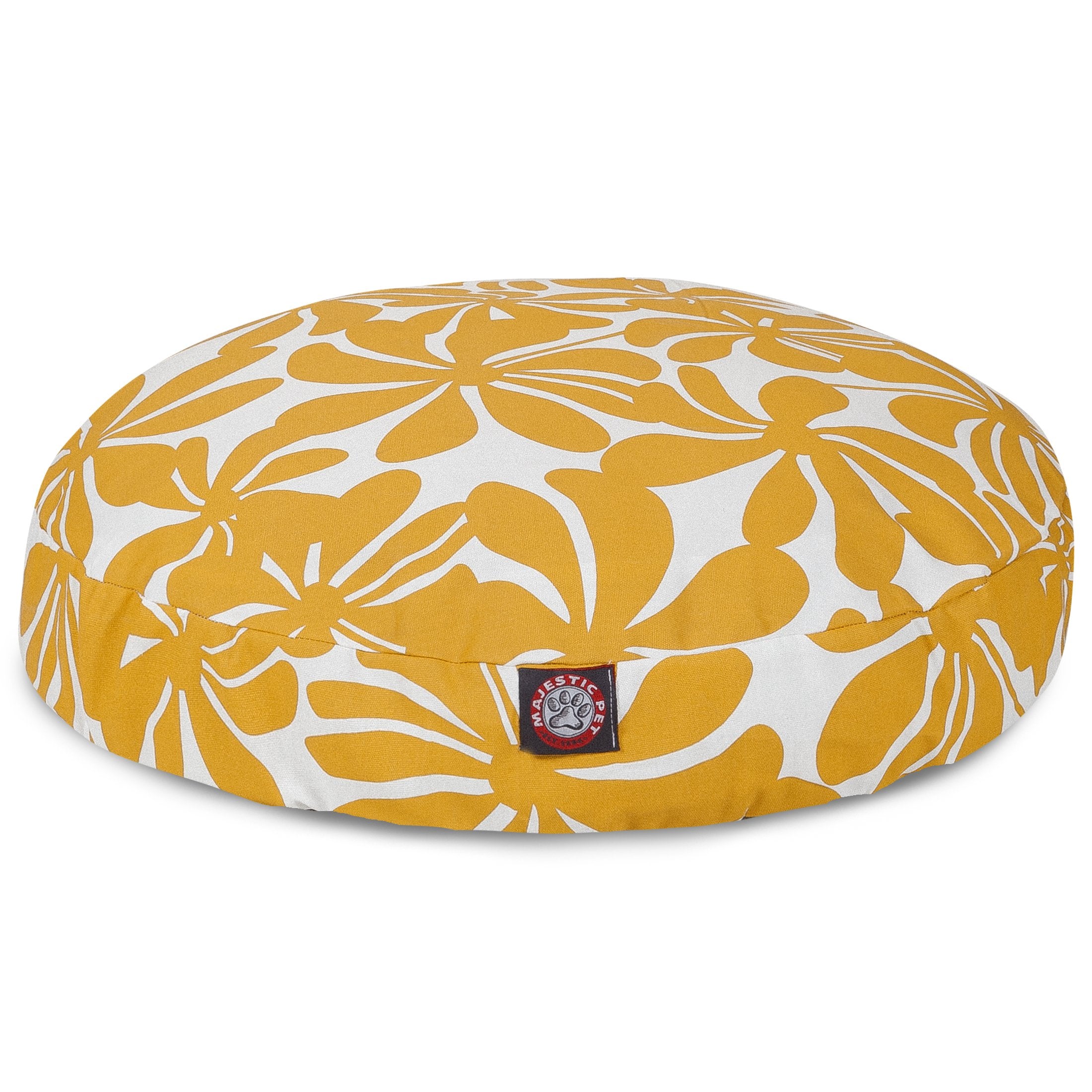 Yellow Plantation Large Round Indoor Outdoor Pet Dog Bed With Removable Washable Cover By Majestic Pet Products