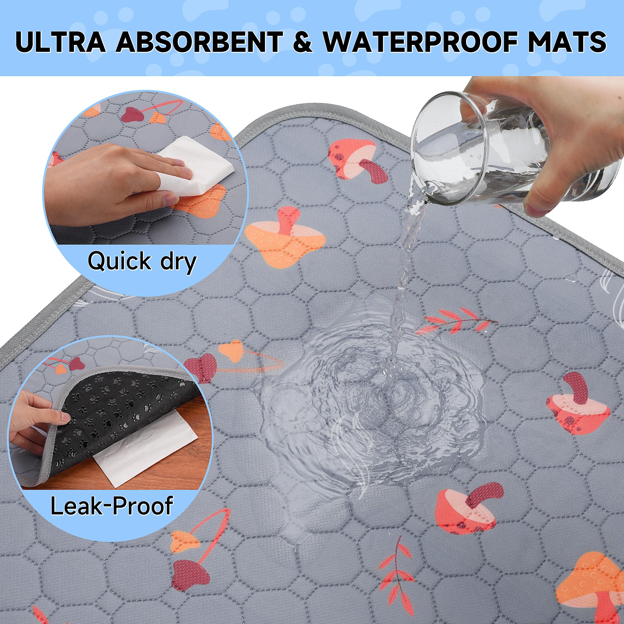 Sunheir Washable Pee Pads For Dogs - 2-Pack Reusable Puppy Wee Wee Pads, Waterproof Non-Slip Absorbent And Leakproof Training Ma