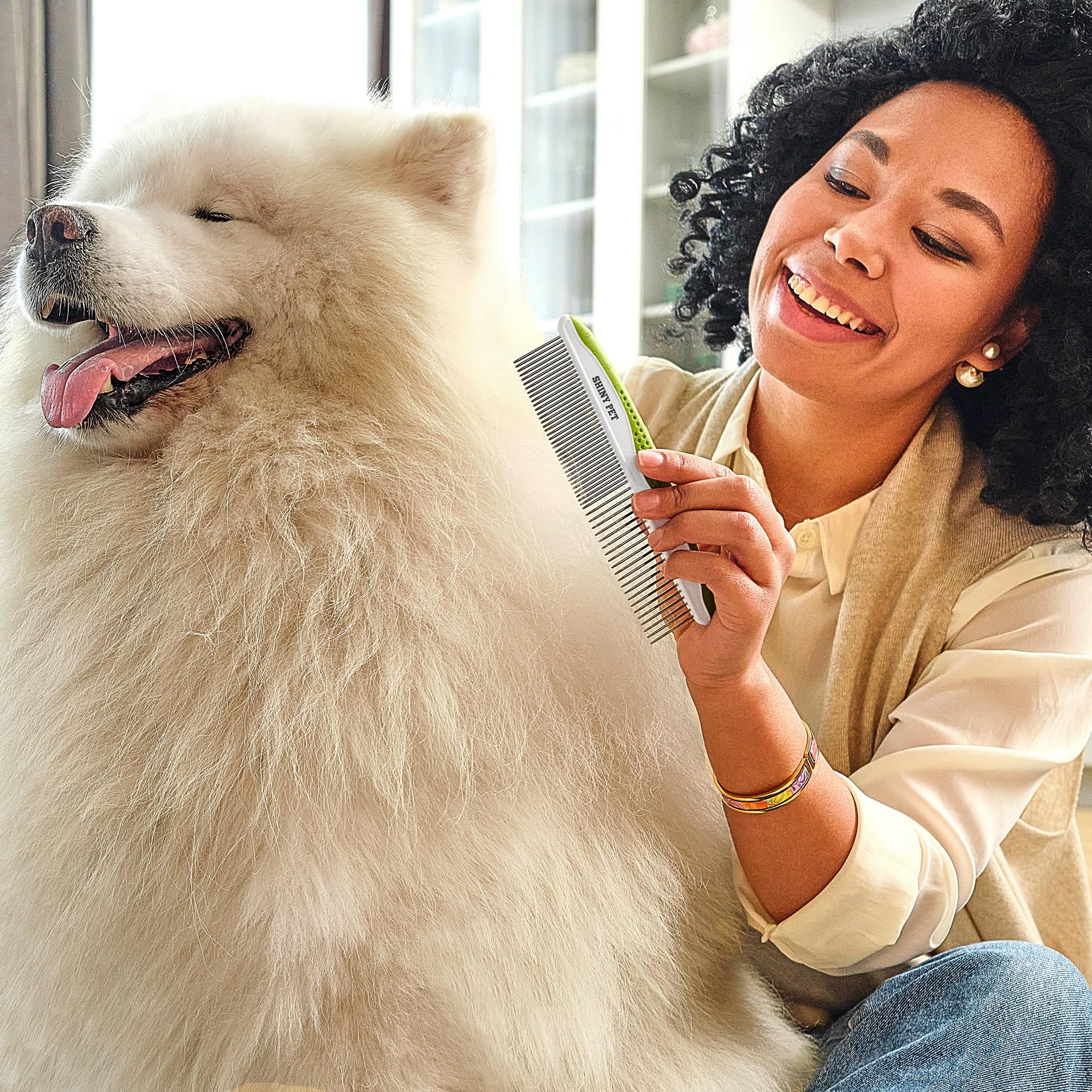 Dog Comb For Removes Tangles And Knots - Cat Comb For Removing Matted Fur - Grooming Tool With Stainless Steel Teeth And Non-Slip Grip Handle - Best Pet Hair Comb For Home Grooming Kit - Ebook Guide