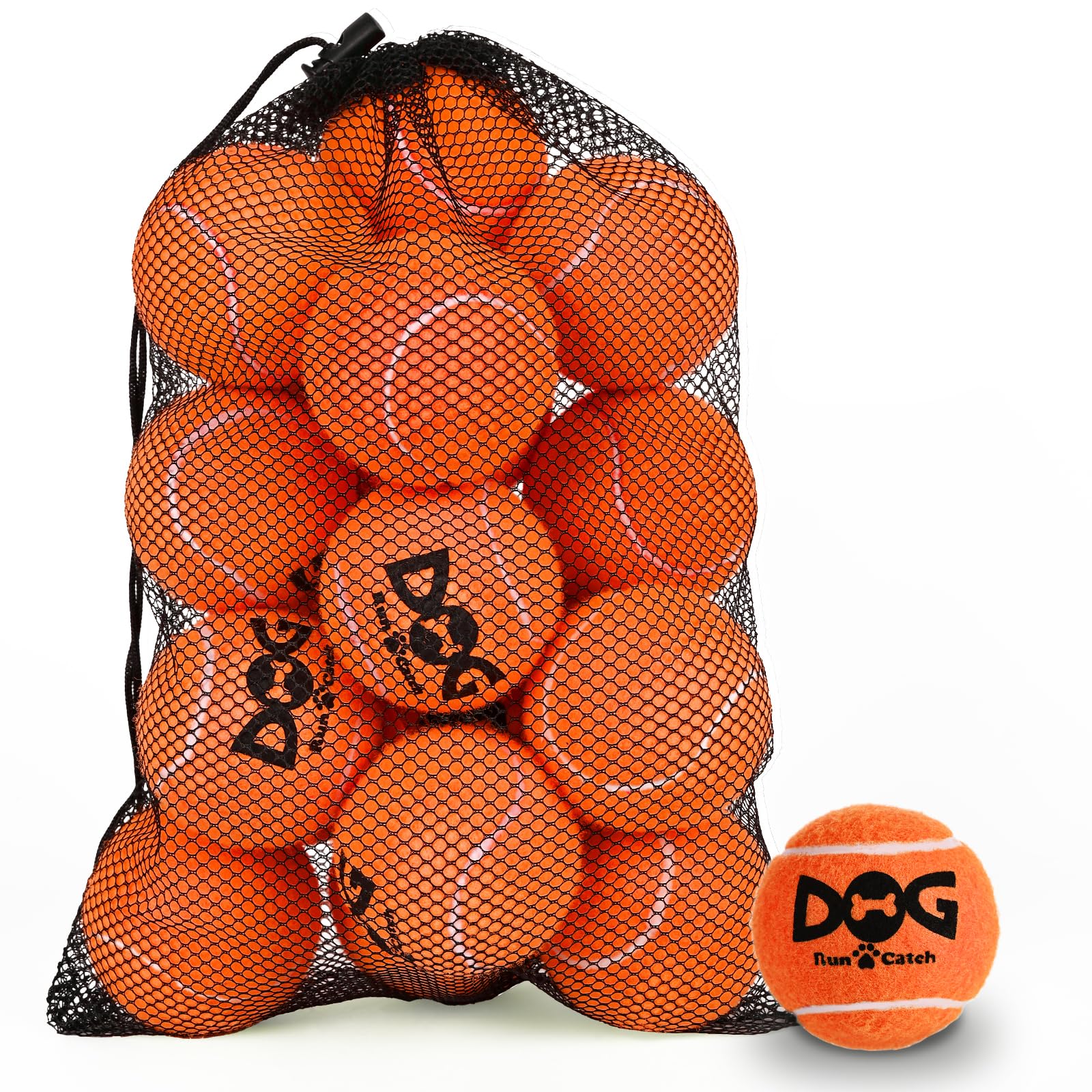 INSUM Squeaky Dog Balls - Squeaky Tennis Balls for Dogs, Orange | Medium - 2.5, 20Pack
