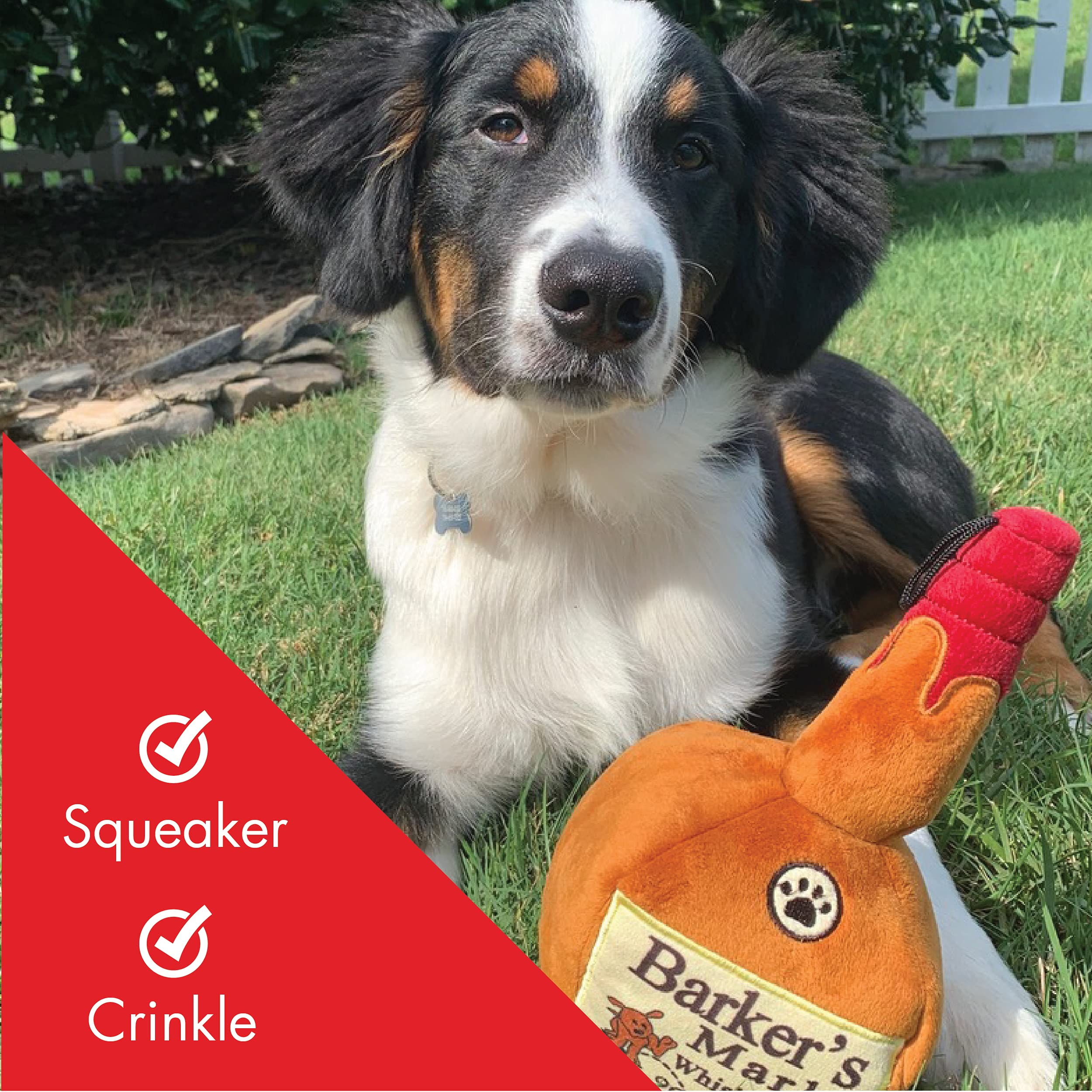Huxley & Kent For Dogs | Barker'S Mark (Small) | Funny Dog Toy | Power Plush Dog Toy With Squeaker | Dog Gift | Fun, Durable, And Safe | H&K Squeaky Dog Toy