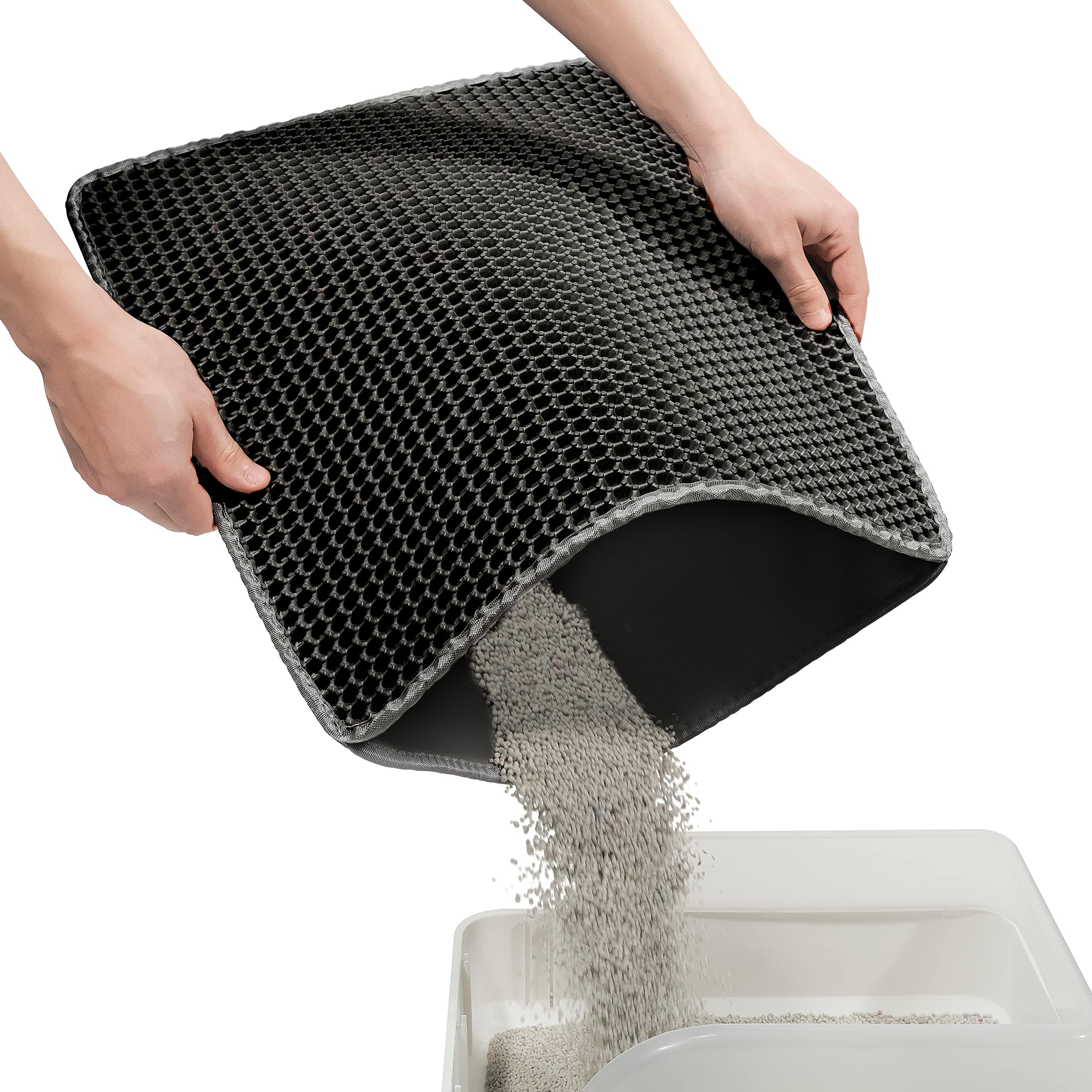 Erhaog Cat Litter Mat Cat Litter Trapping Mat, 18 X 12 Inch Honeycomb Double Layer Design, Urine And Water Proof Material, Scatt