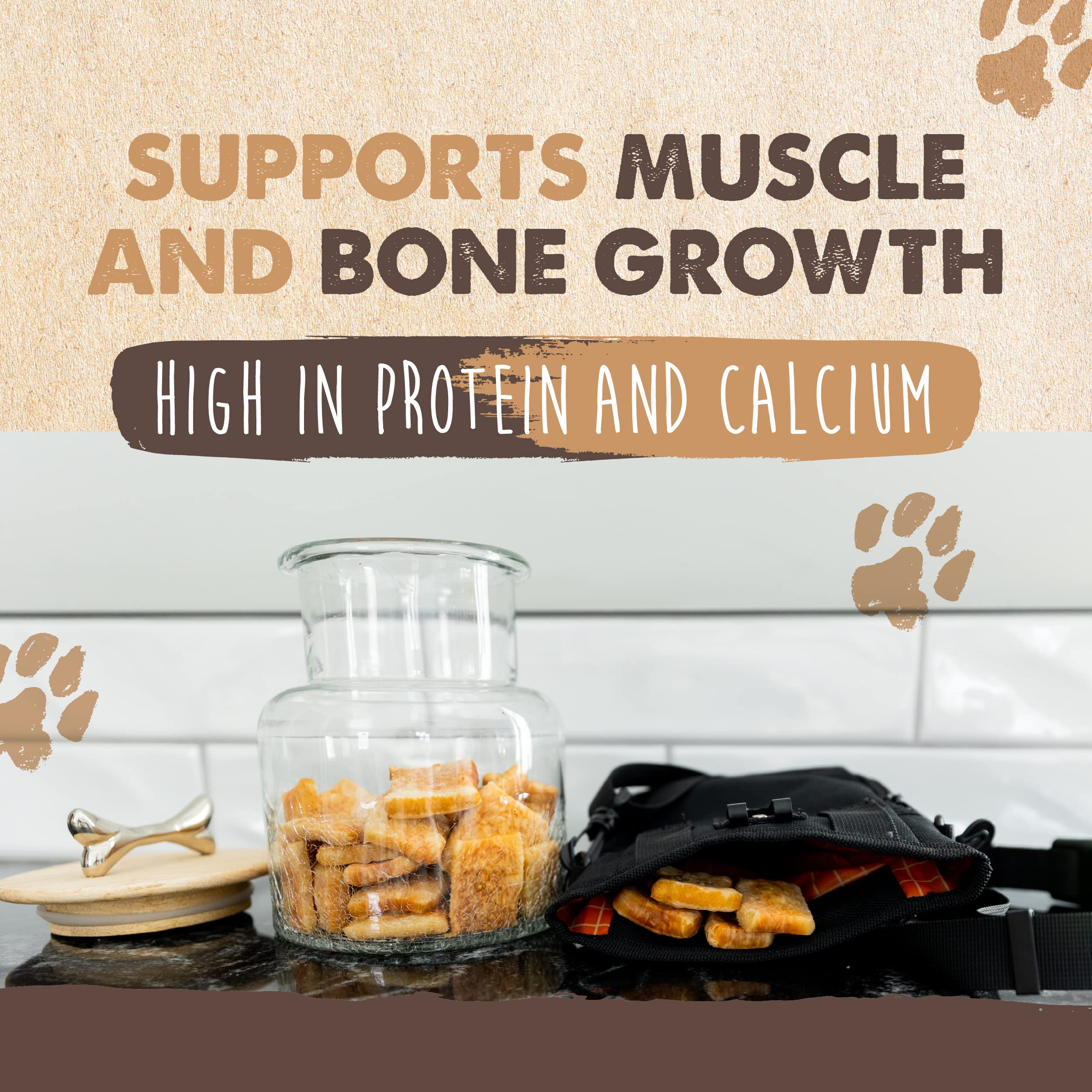 Mighty Paw Yak Cheese Crackers | Healthy Puppy Treat, Hard & Crunchy Puppy Training Treat for Dog Potty Training - Ideal for Sma