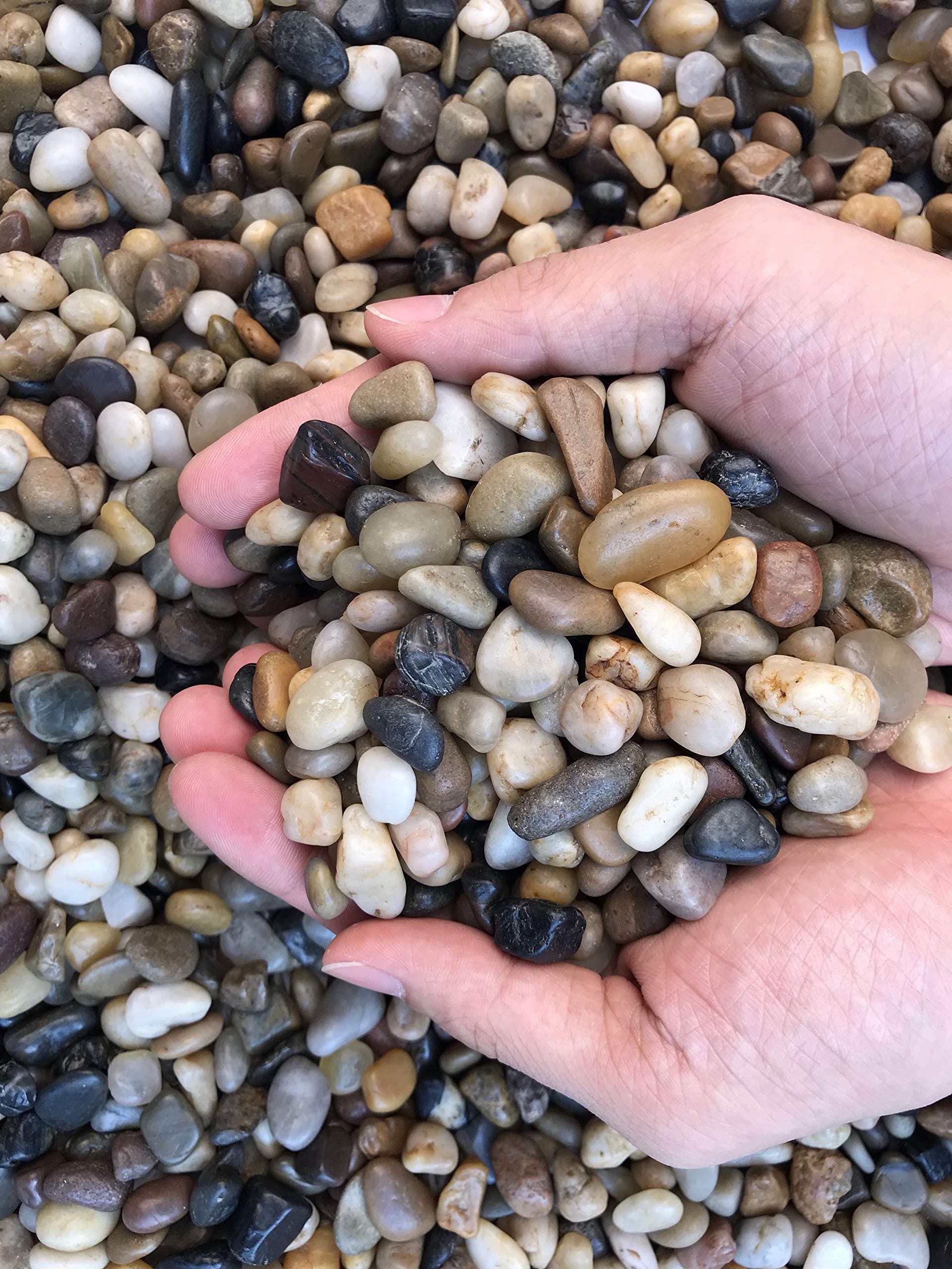 Voulosimi 12 Lbs River Rock Stones, Natural Decorative Polished Mixed Pebbles Gravel,Outdoor Decorative Stones For Plant Aquariu