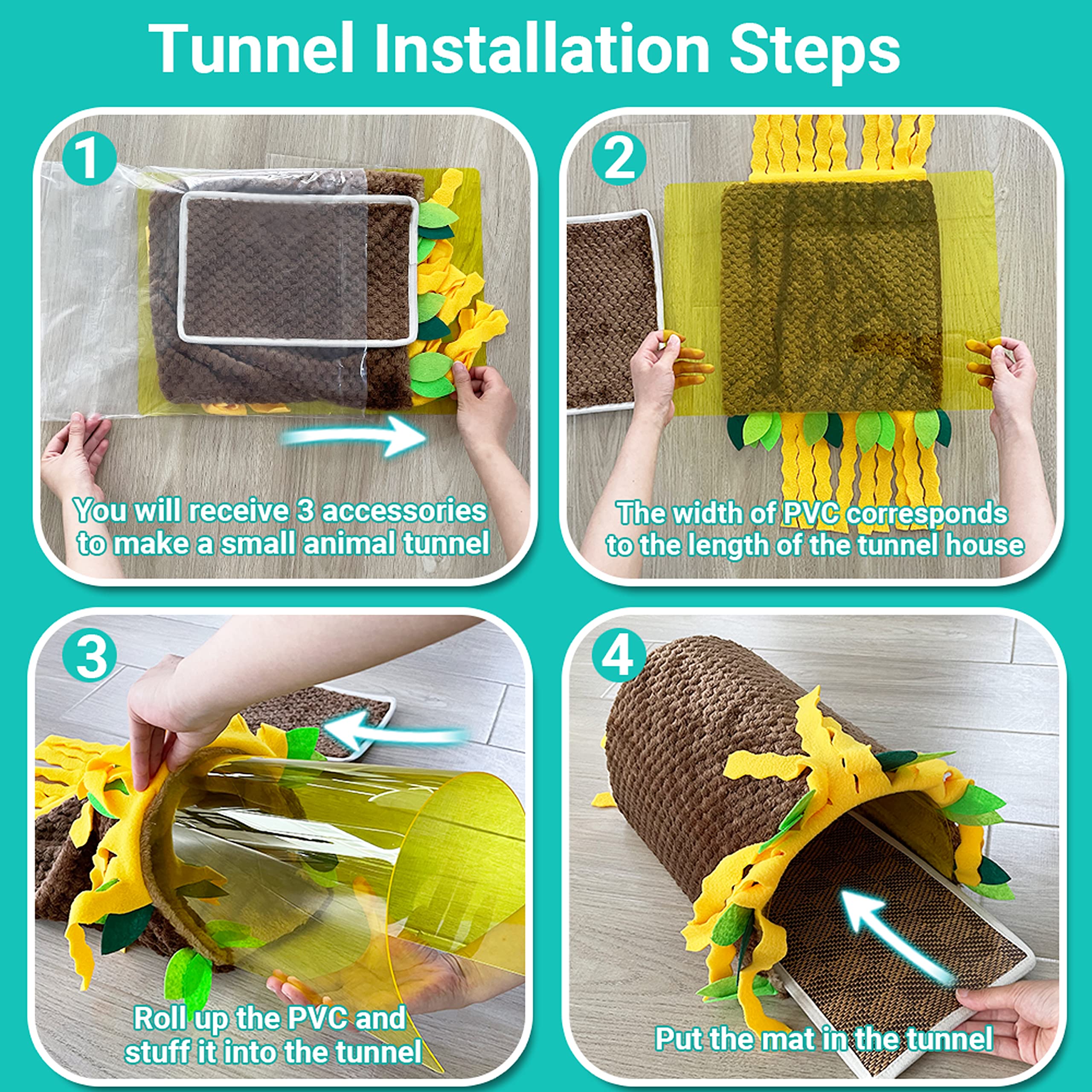 Guinea Pig Tunnel House - Small Animal Hideout Tube Cage House For Hamster Rat Mice Parrot Chinchilla Hedgehog Flying Squirrel -