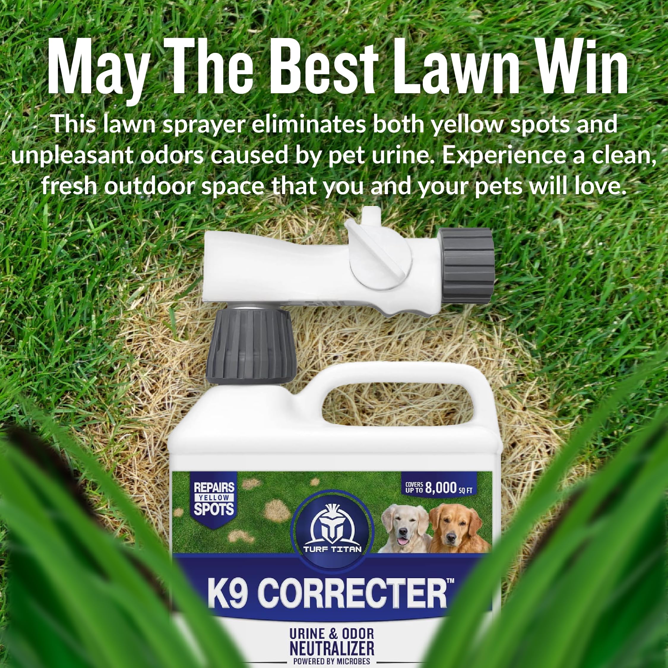 Turf Titan K9 Correcter Dog Urine Neutralizer for Lawn, 1 Gallon ? Revive Lawn & Repair Urine Stains