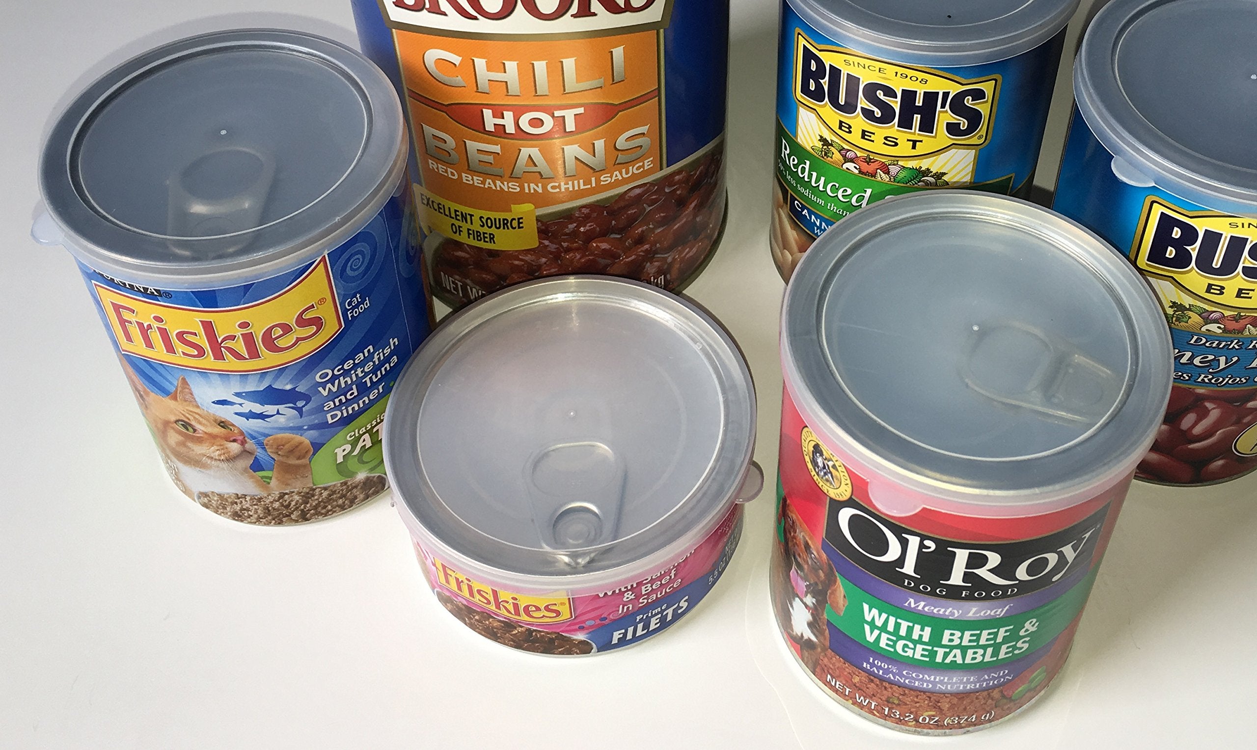 12pc BPA-Free ALAZCO Can Covers - 2 Large 2 Medium 8 small Plastic Tight Seal Lids For Canned Goods or Pet Dog Cat Food Food Sav