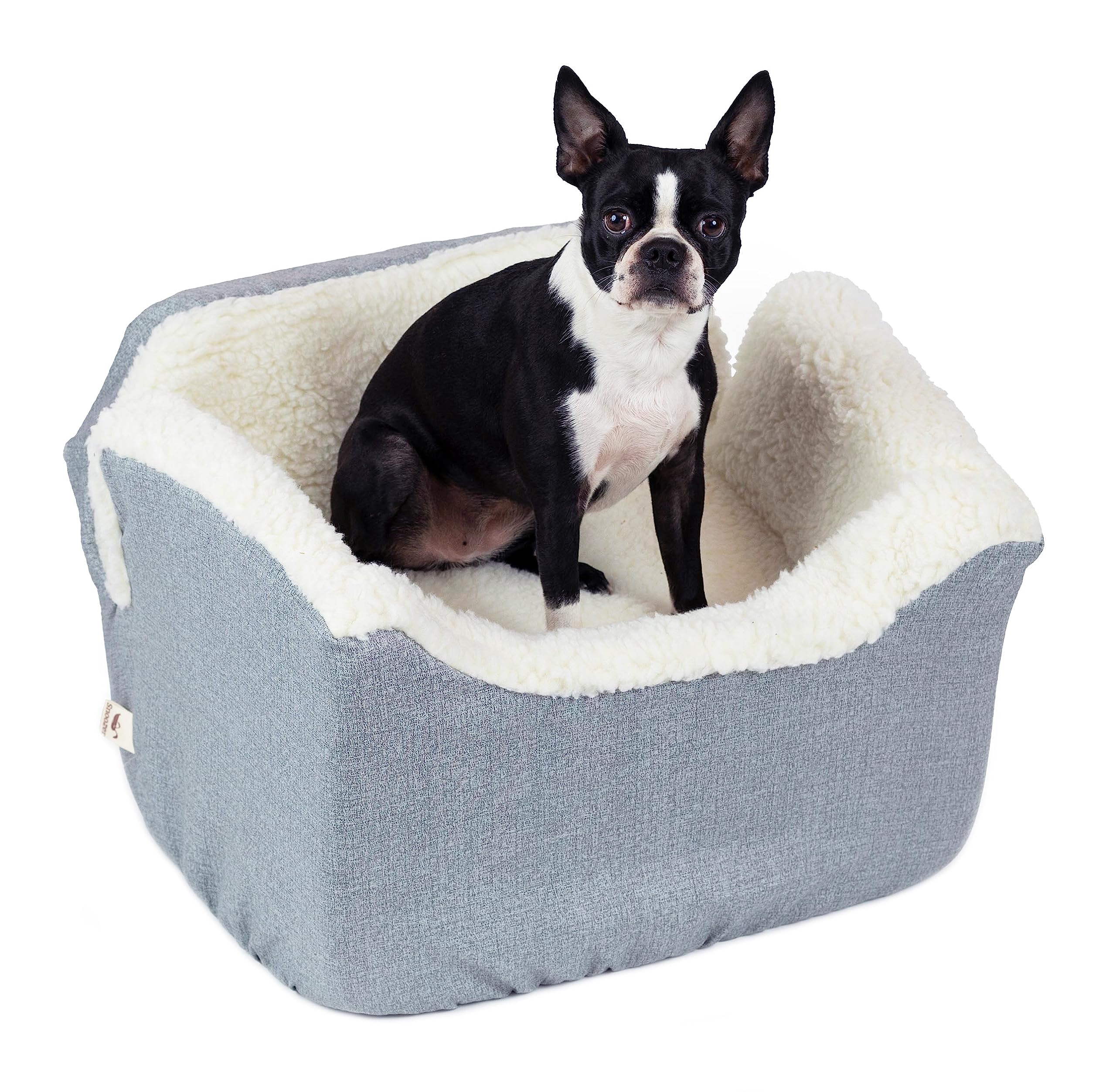 Snoozer Lookout I Dog Car Seat - Small Dog and Puppy Car Seat, Booster Bed for Small & Medium Size Pets up to 25 Lbs, Sherpa Lin