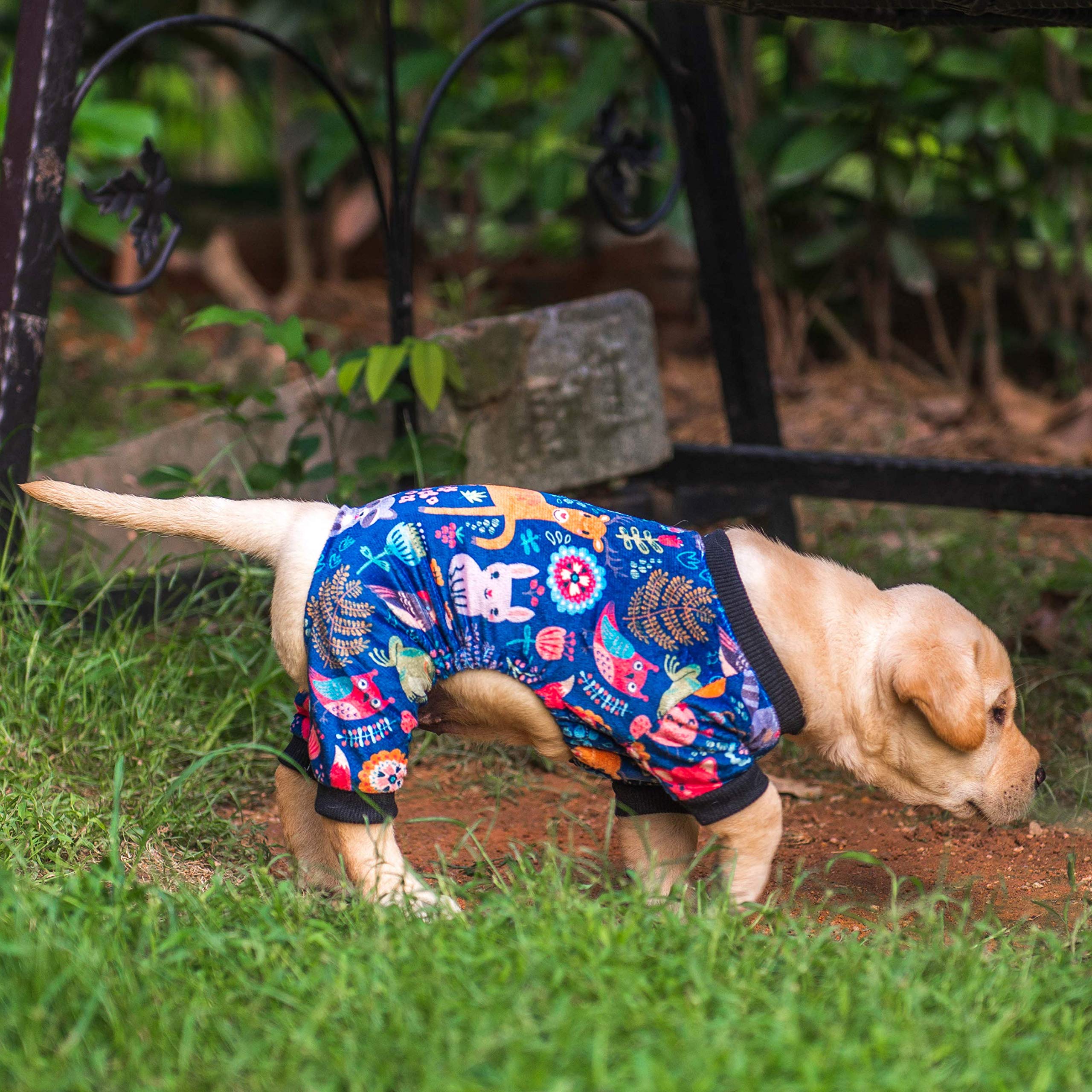 Cutebone Dog Pajamas Forest Family Dog Apparel Dog Jumpsuit Pet Clothes Pajamas Coat Xmas P75Xs