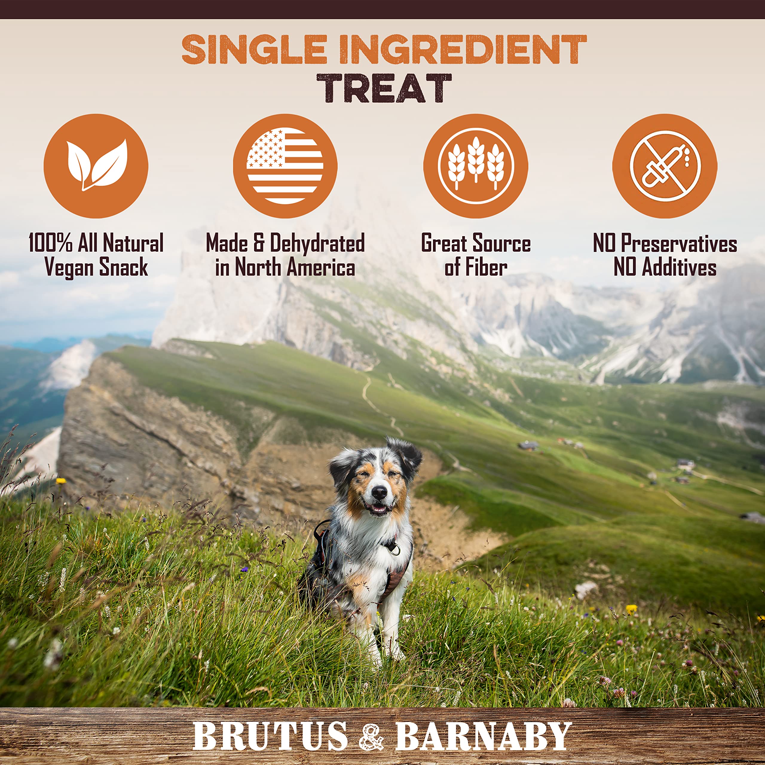 BRUTUS & BARNABY Sweet Potato Dog Treats- No Additive Dehydrated Sweet Potato Fries, Grain Free, Gluten Free and No Preservative