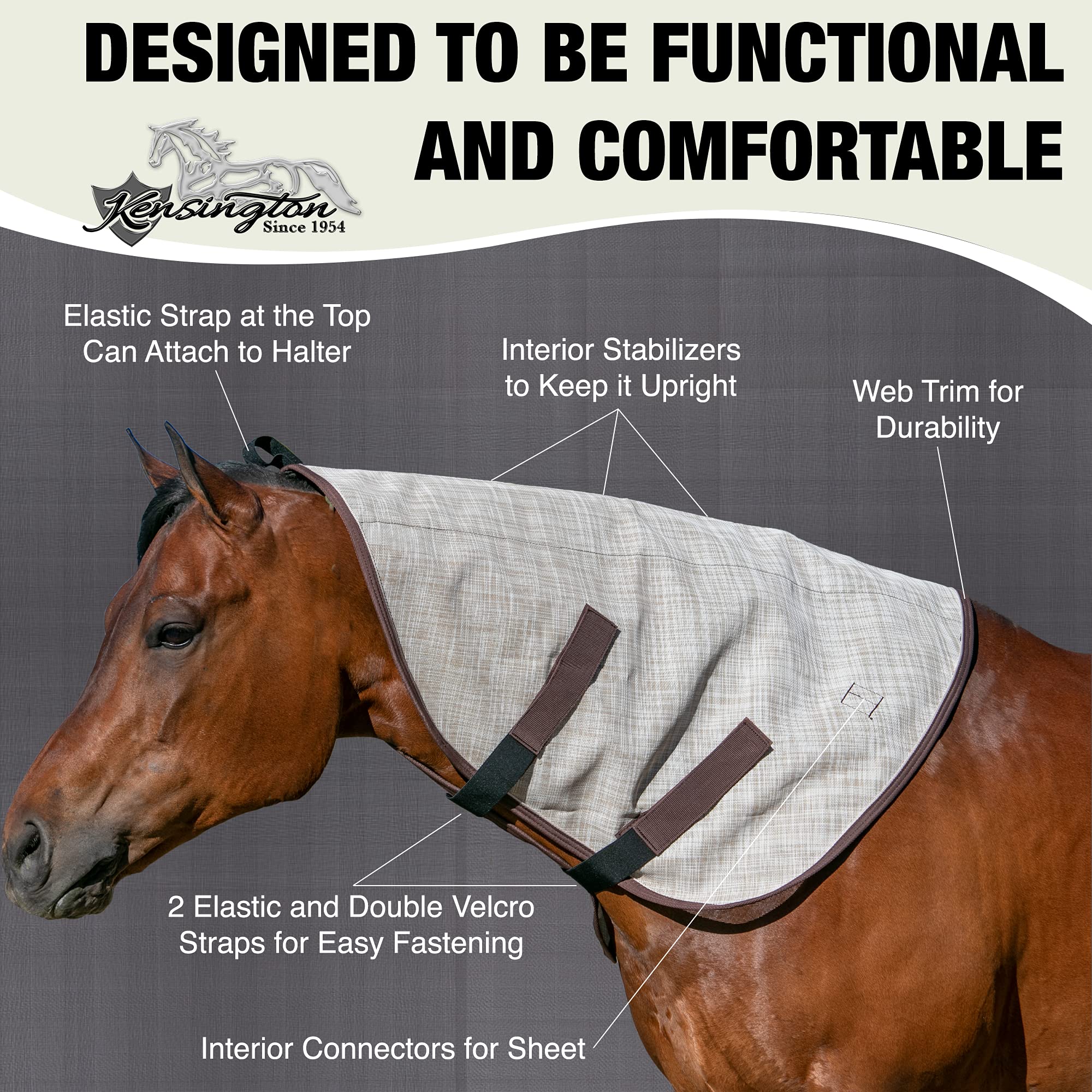 Kensington Protective Products Natural Collection Signature Textilene Nylon-Lined Neck Piece, Large, Desert Sand