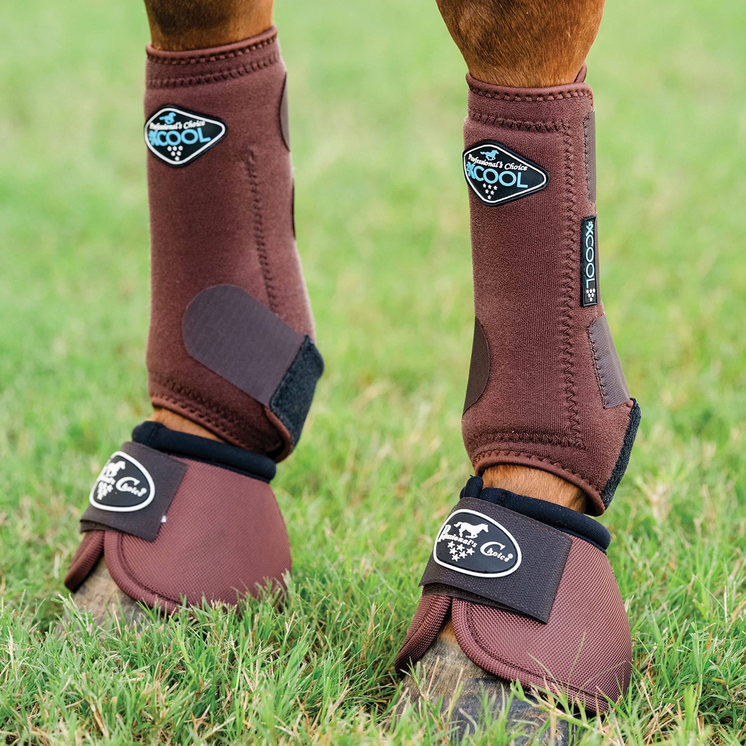 Professionals Choice Equine Ballistic Hoof Overreach Bell Boot, Pair (Medium, Chocolate Brown)