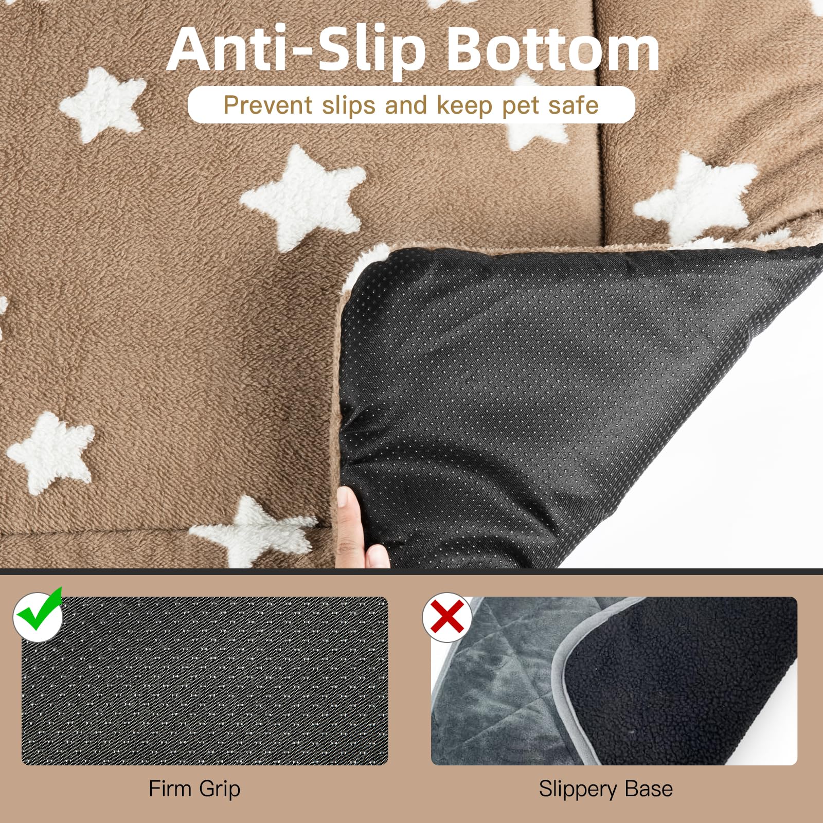 Mora Pets Dog Crate Pad Dog Kennel Bed Crate Mat For Large Dogs Washable Cute Star Pet Bed For Cage Ultra Soft Flat Pillow Cushi