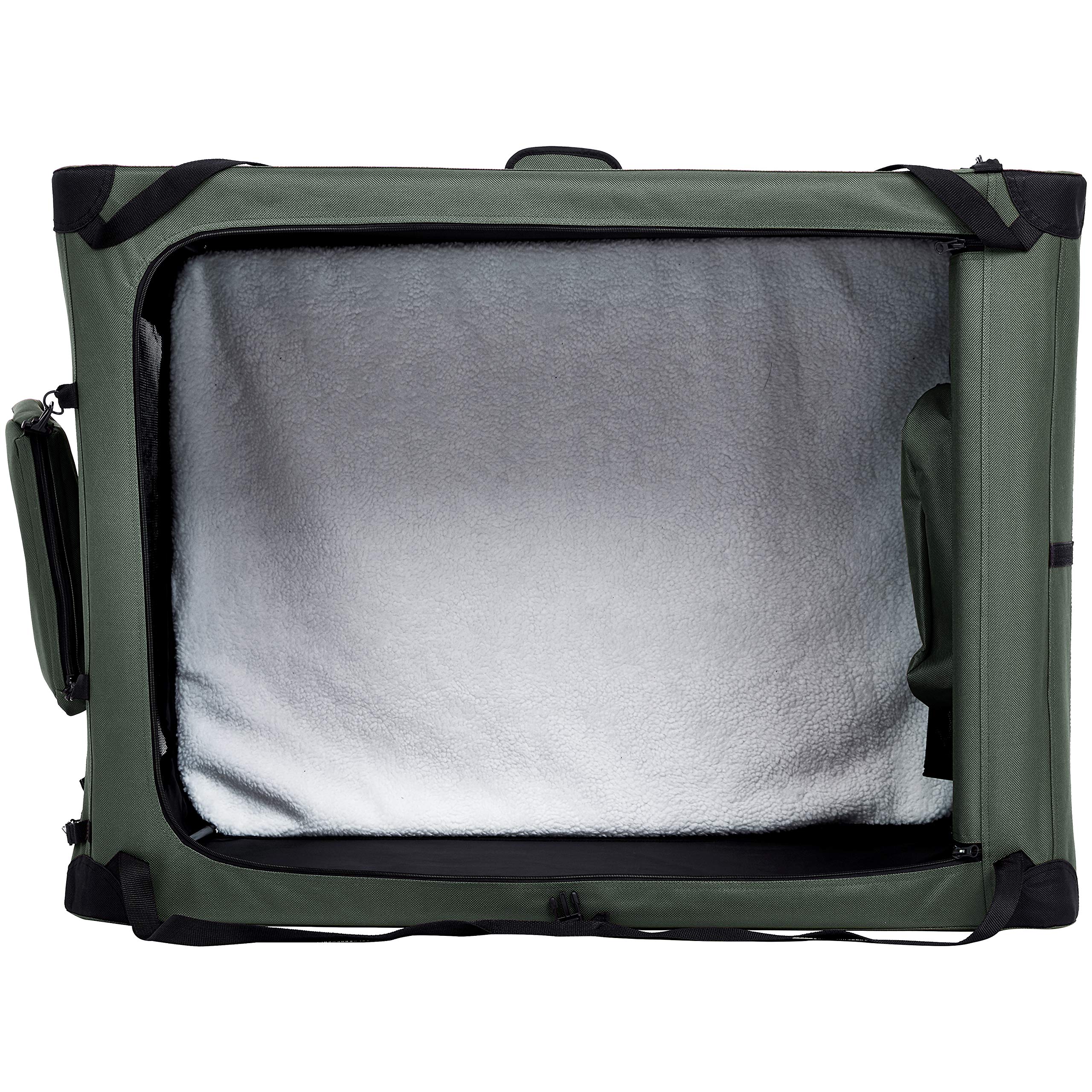 Amazon Basics Folding Portable Soft Pet Dog Crate Carrier Kennel, 42 X 31 X 31 Inches, Grey