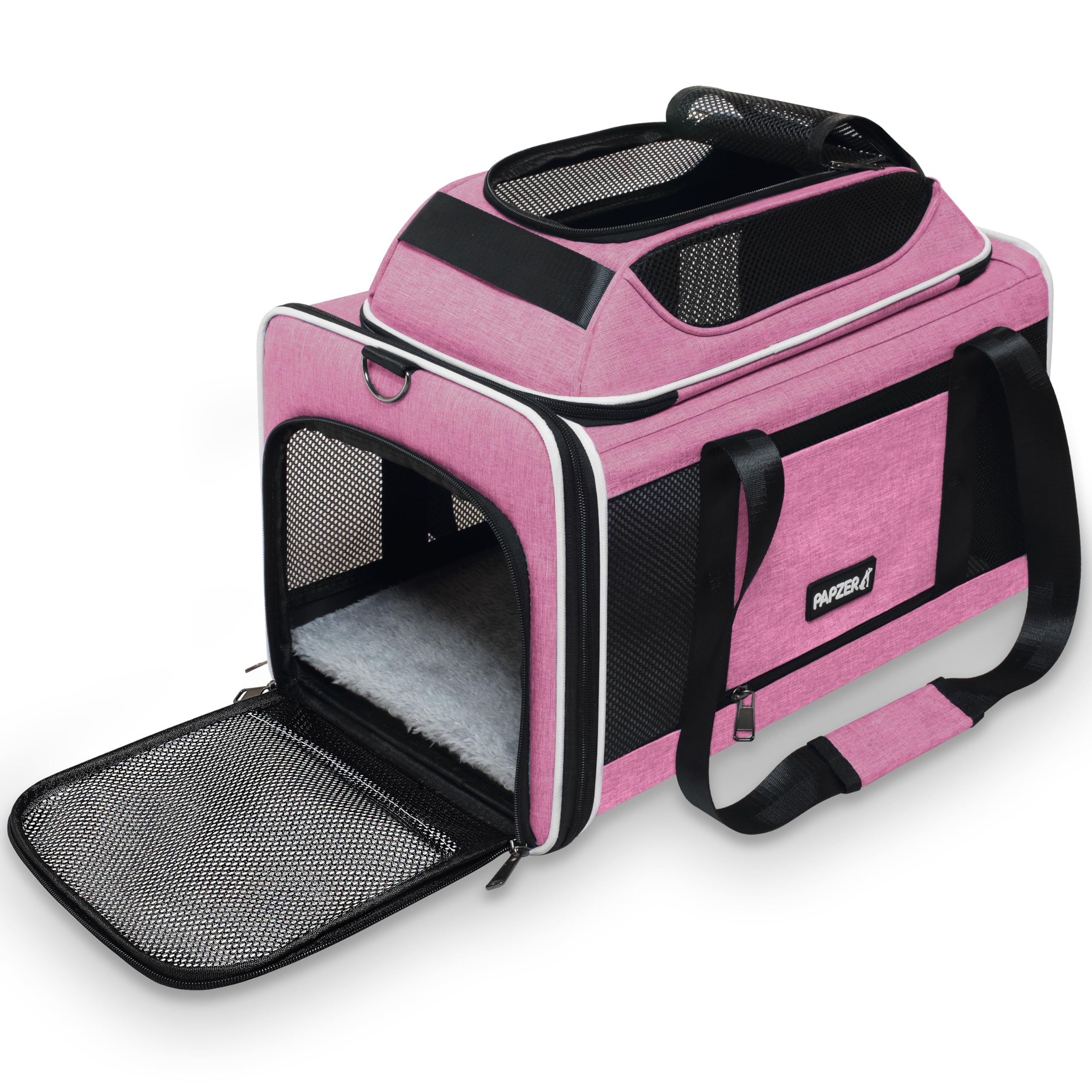 PAPZER Top-Expandable Cat Carrier 18x11x11, United Delta American Airline Approved Dog Travel Carrier, Soft-Sided Pet Carry Bag 