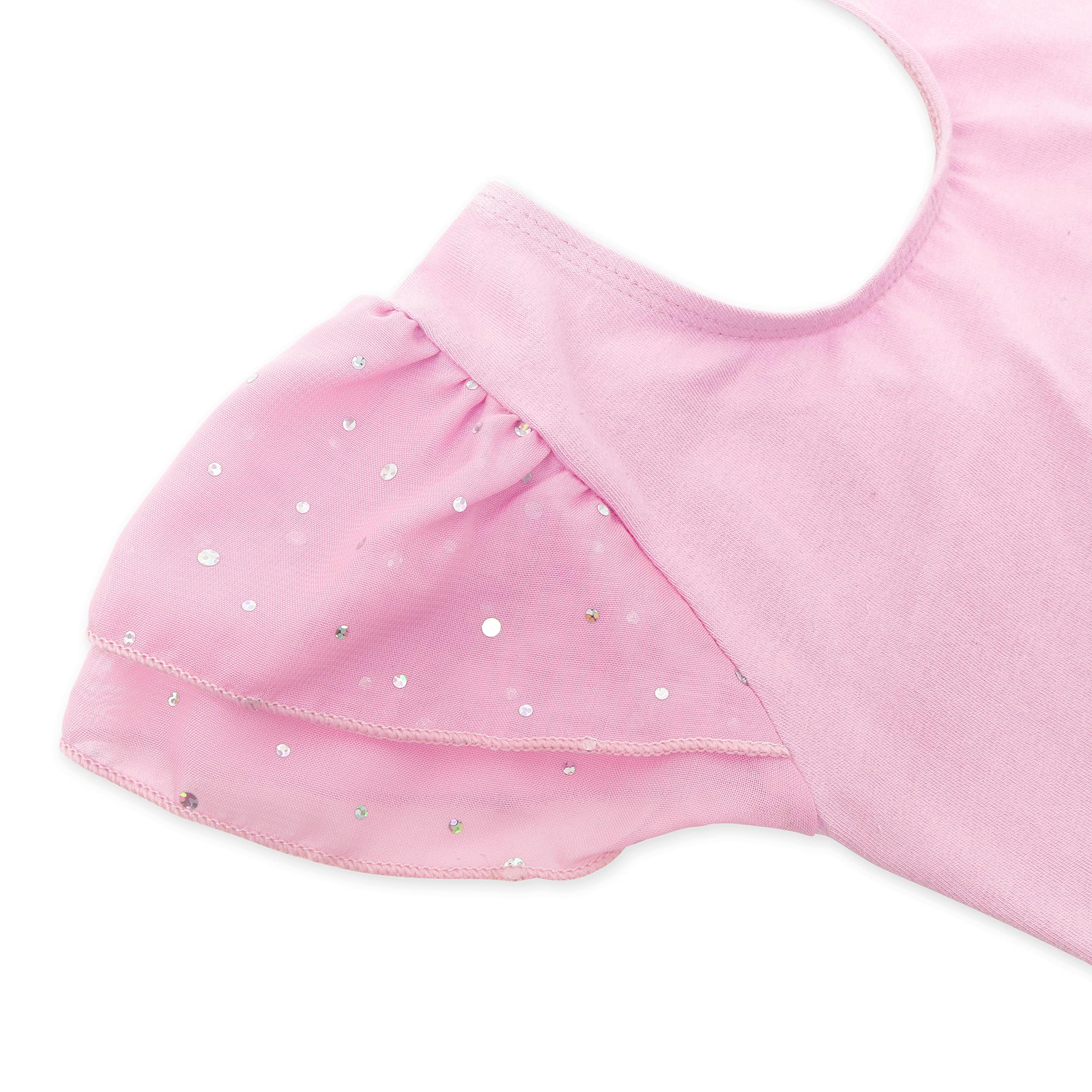 Eqsjiu Pink Ballet Leotards For Girls 5T Size 6 6-7 Years Old 5-6X Skirted Leotards With Skirts Ruffle Sleeve Dance Leotards For