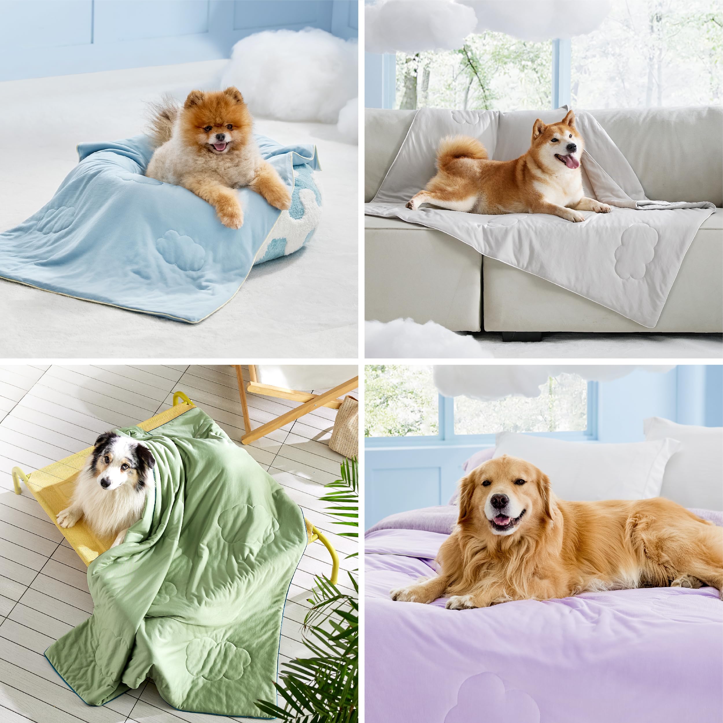 Lesure Premium Cooling Dog Blankets for Bed - Washable Dog Cooling Throw Blanket with Q-MAX>0.4,Durable Self Cooling Pet Mat, So
