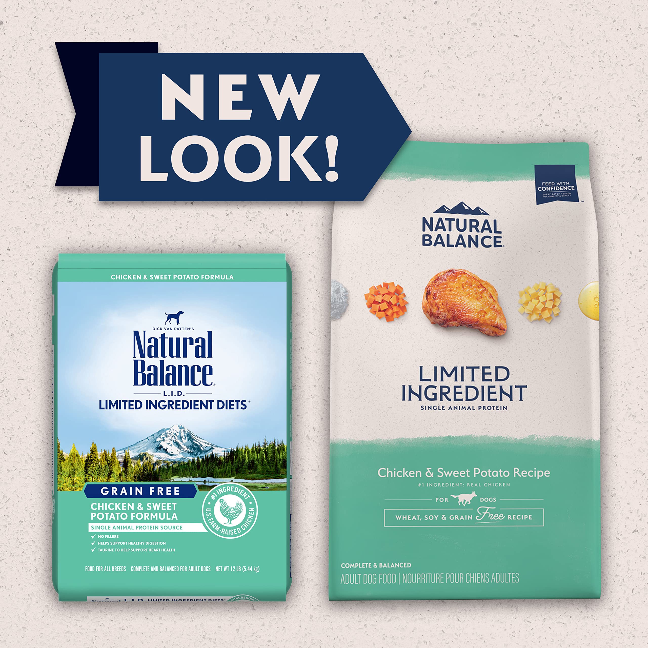 Natural Balance Limited Ingredient Adult Grain-Free Dry Dog Food, Chicken & Sweet Potato Recipe, 4 Pound (Pack of 1)