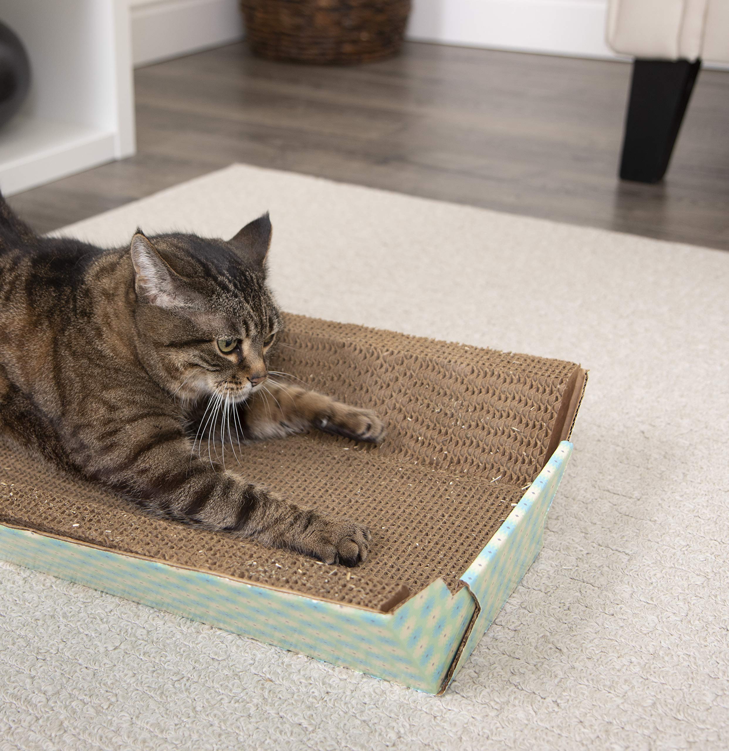 Smartykat Super Scratcher Chaise Corrugated Cat Scratcher, Catnip Infusion Technology - Brown, One Size