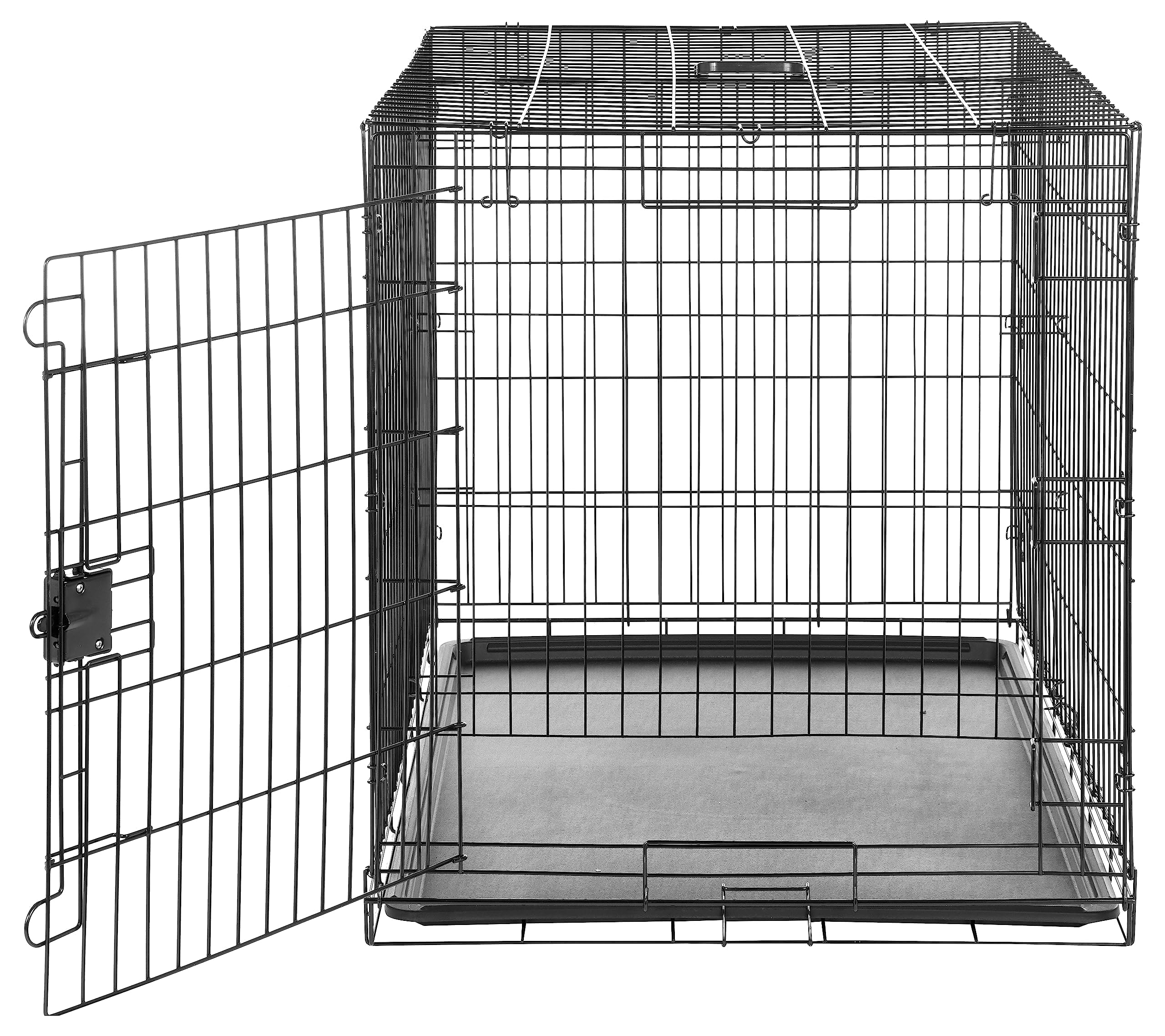 Amazon Basics Durable, Foldable Metal Wire Dog Crate With Tray, Single Door, 42 X 28 X 30 In, Black