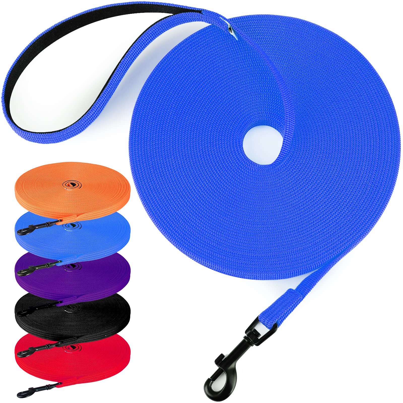 Lynxking Dog Training Leash Long Obedience Recall Agility Leash 15Ft 30Ft 50Ft Tracking Lead Perfect For Training Play Camping A