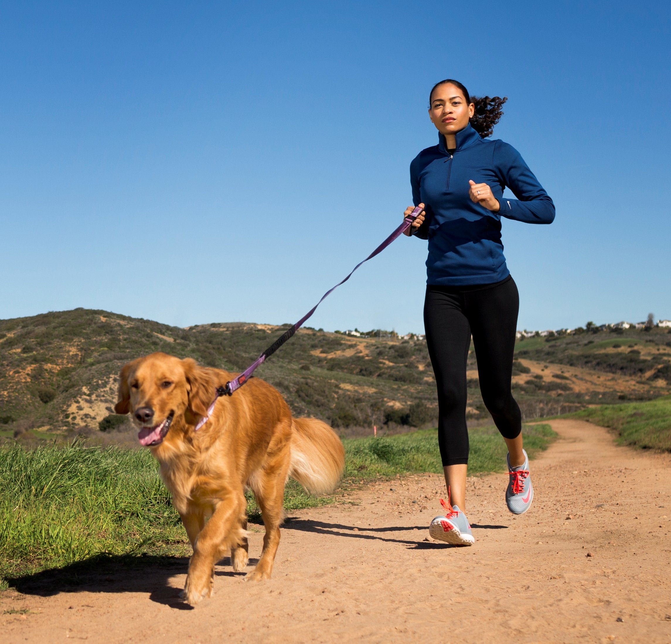 Halti Active Leash - Award-Winning Bungee Dog Leash, Shock-Absorbing, All-In-One Neoprene Padded Belt & Lead, Perfect For Running & Training With Small & Medium Dogs (Size Small, Red)
