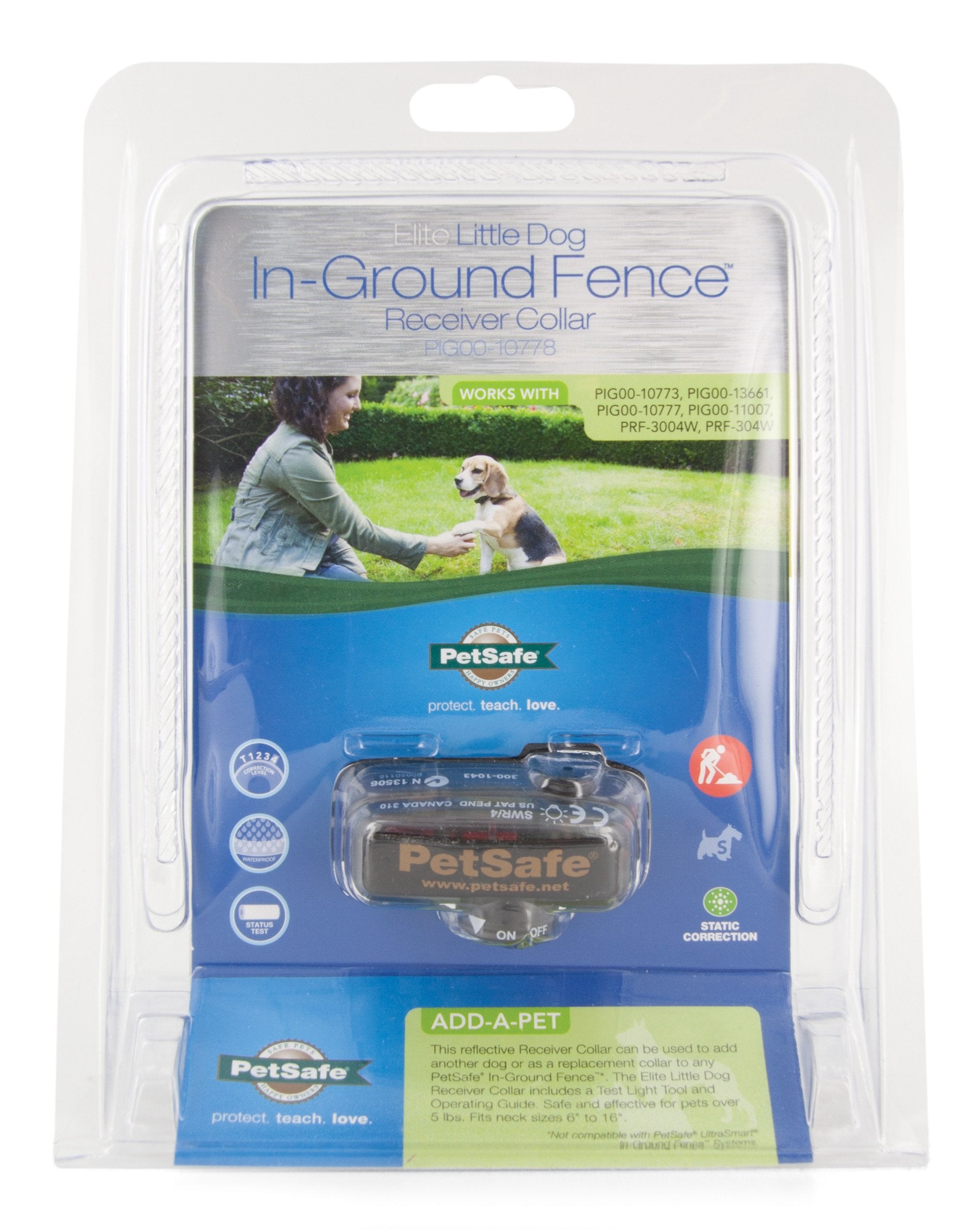 Petsafe Elite Little Dog In-Ground Fence Receiver Collar, For Dogs Over 5Lb, Waterproof With Tone And Static Correction
