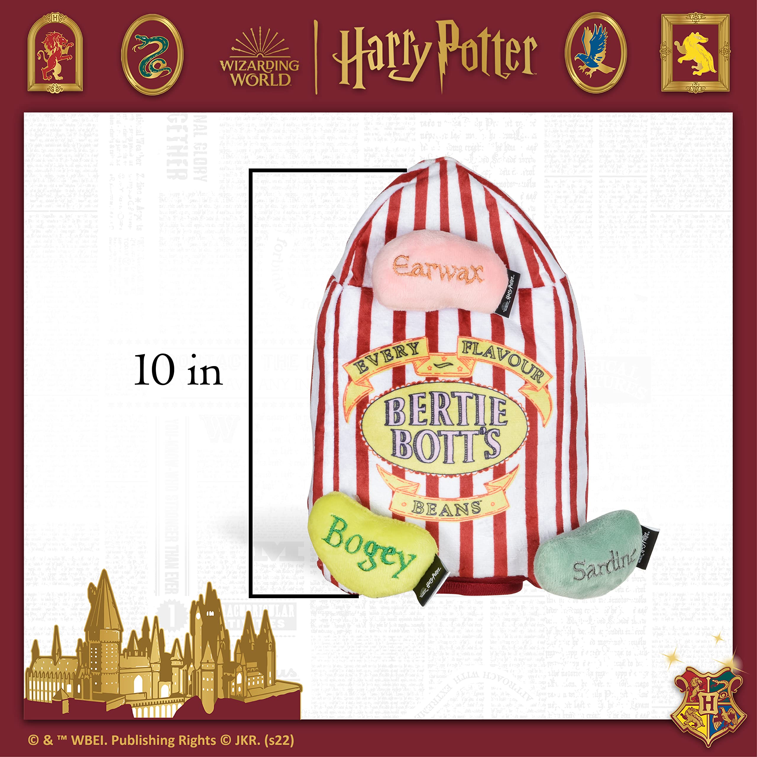 Harry Potter 10 Inch Bertie Botts Jelly Bean Plush Dog Toy | Colorful Dog Toy with Jelly Beans for Playtime Fun