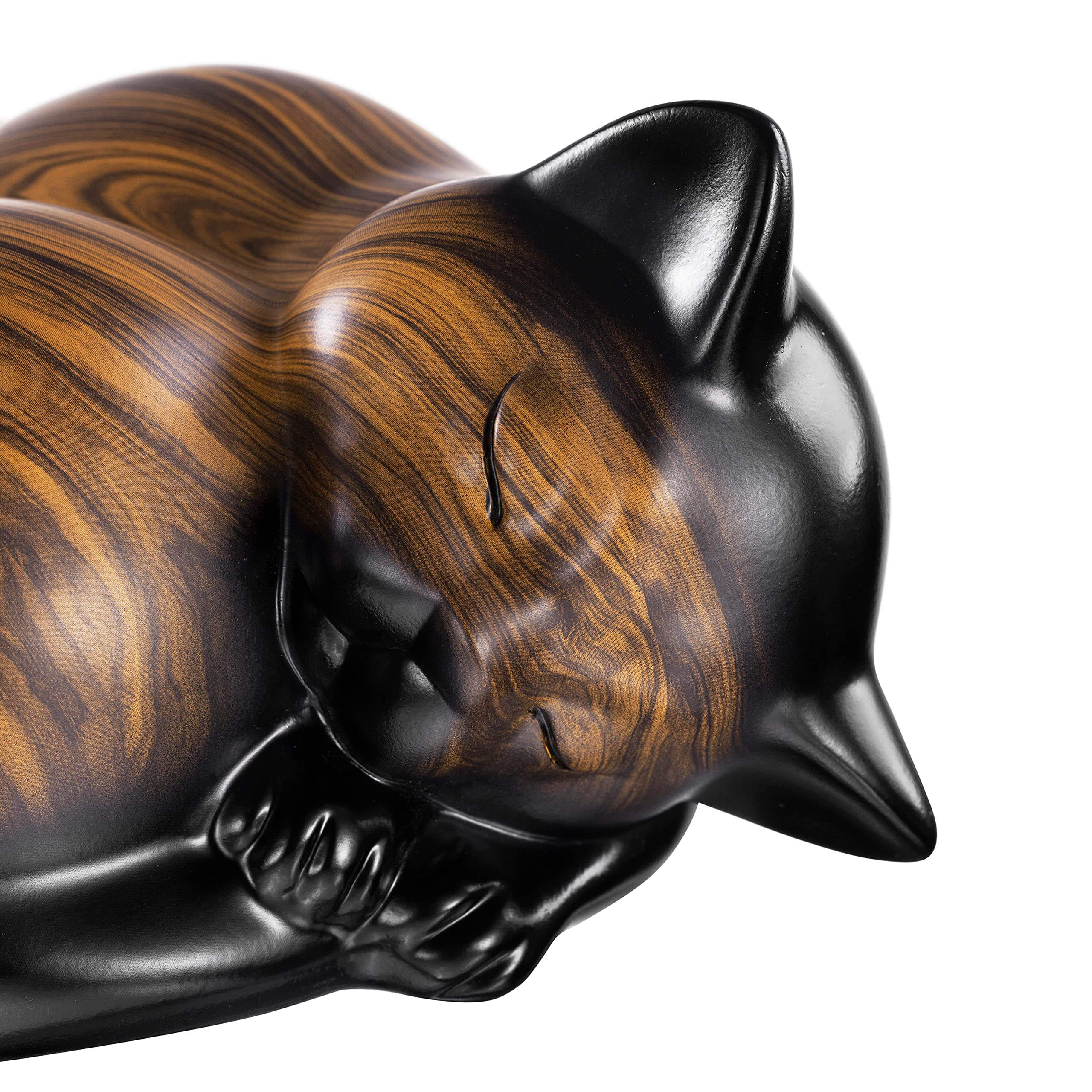 Kriss Art Pet Urns,Sleeping Resin Cremation Cat Urn, Cat Urns For Ashes, Small Animal Urn (Brown)
