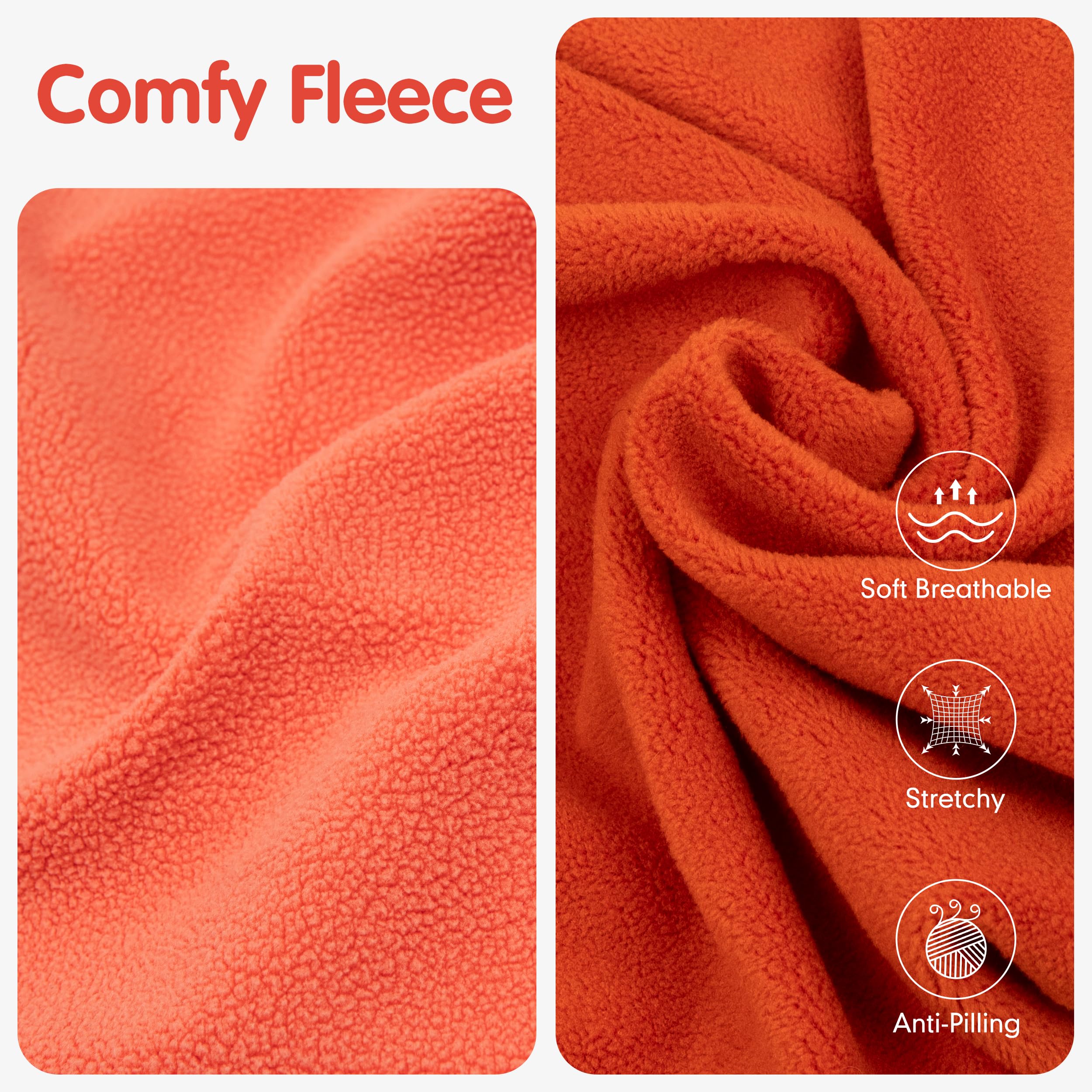 Cyeollo Fleece Dog Sweater Vest & Pullover Jacket - Reflective, Orange & Red, S - Xs To Xl
