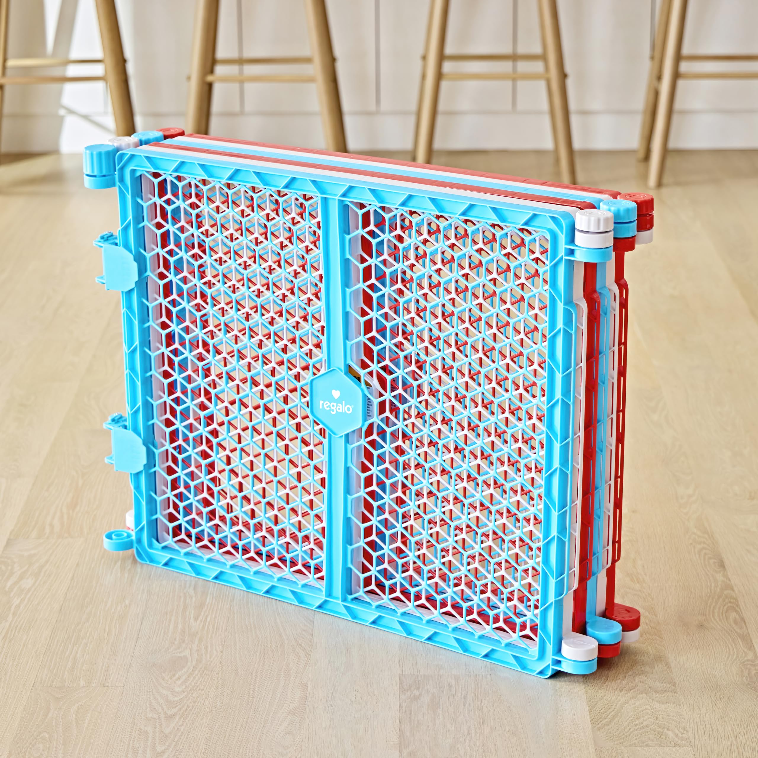 Regalo Safety 192-Inch Super Wide Baby Gate and Play Yard, 2-in-1 Convertible Plastic Baby Gate, Extra Wide Safety Barrier, Hard