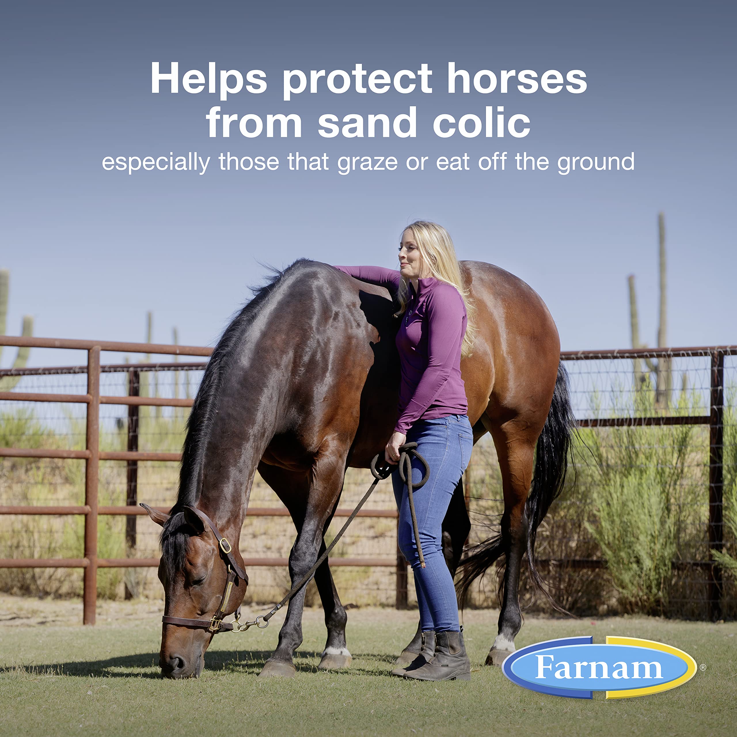 Farnam Sand Clear for Horses Natural Psyllium Crumbles, Veterinarian recommended to support the removal of sand & dirt from the