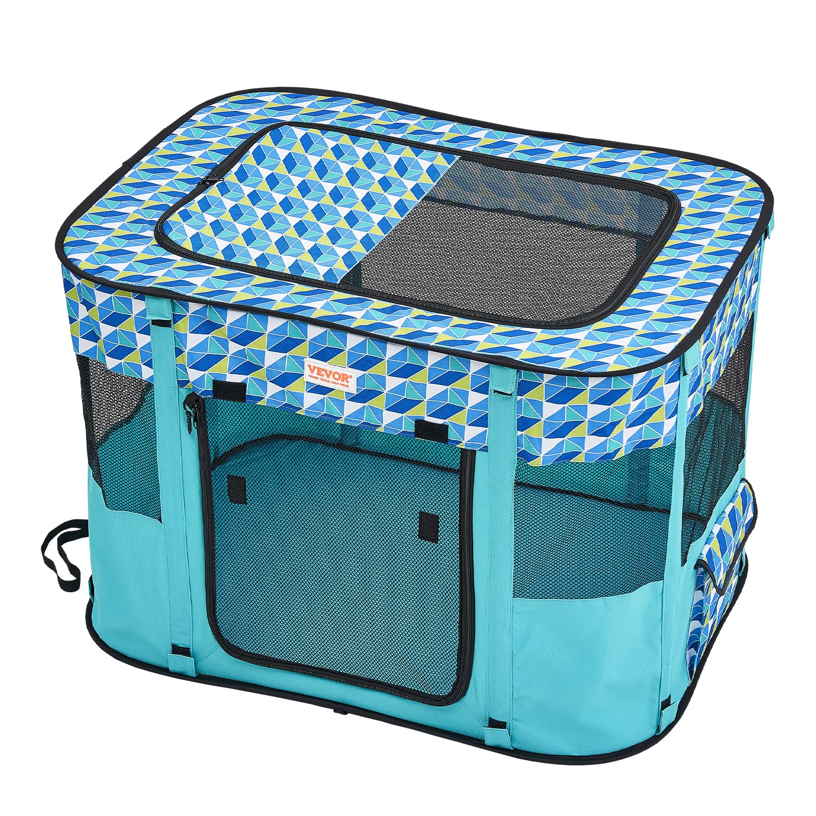 VEVOR Foldable Pet Playpen, 32 x 24 x 22 Portable Dog Playpen, Crate Kennel for Puppy, Dog, Cat, Waterproof 600D Oxford Cl