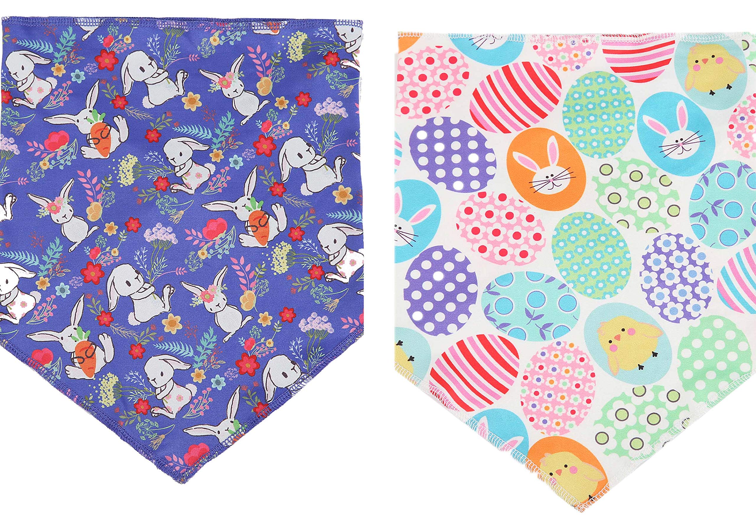 Boombone Easter Dog Bandana 2 Pack - Triangle Bibs Pet Scarf For Small To Large Dogs And Cat