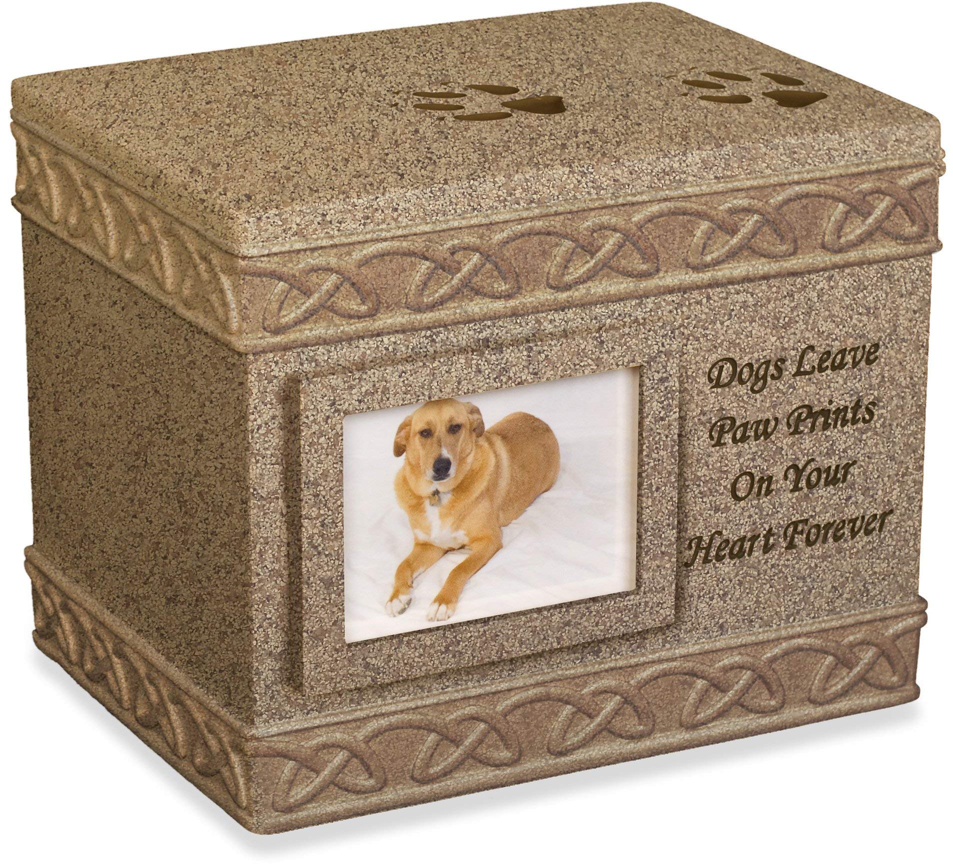 Comfy Hour 5-Inch Pet Urn For Dog, Dark Brown, Porcelain