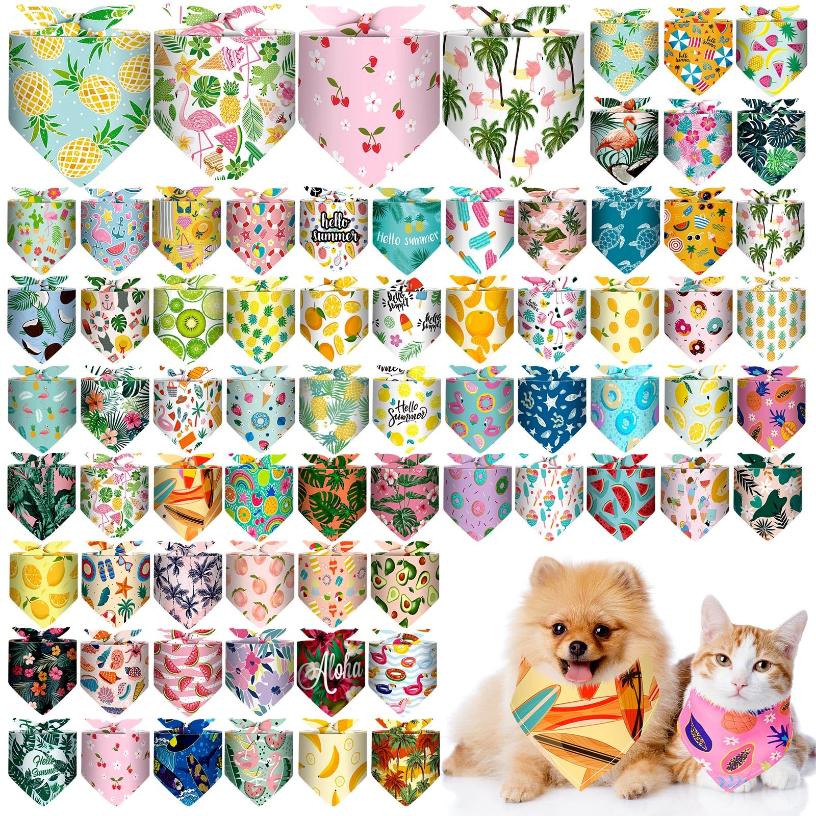 Reginary 72 Packs Dog Bandanas Pet Bandanas Triangle Scarf Bibs Dog Bibs Adjustable Dog Bandana For Pet Costume Accessories (Ink