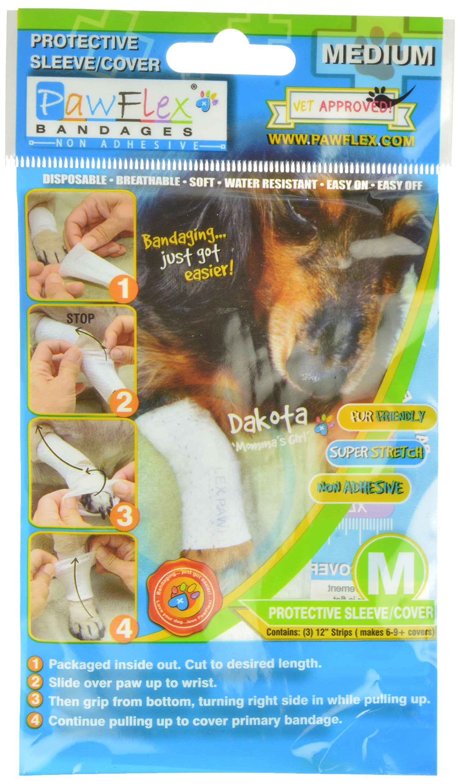 Pawflex Bandages Protective Covers for Pets (Pack of 3) Medium