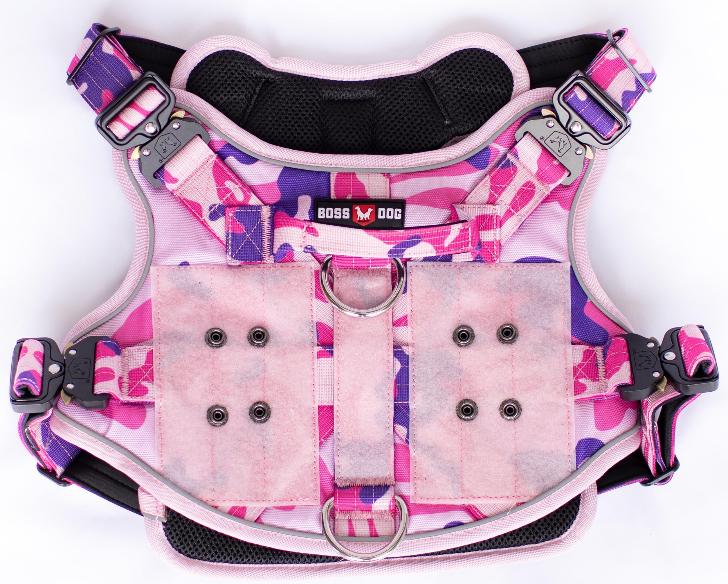 Boss Dog Tactical Harness, Pink Camo, Medium