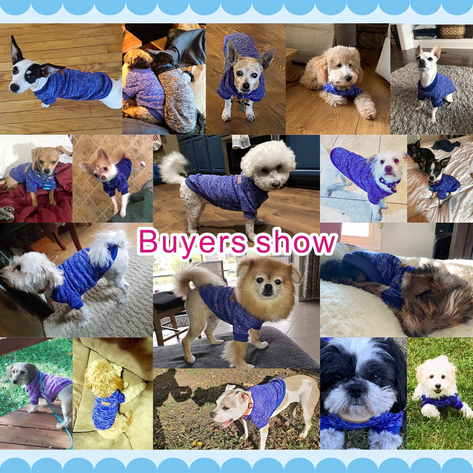 Jecikelon Pet Dog Clothes Dog Sweater Soft Thickening Warm Pup Dogs Shirt Winter Puppy Sweater For Dogs (Dark Blue, Xxs)