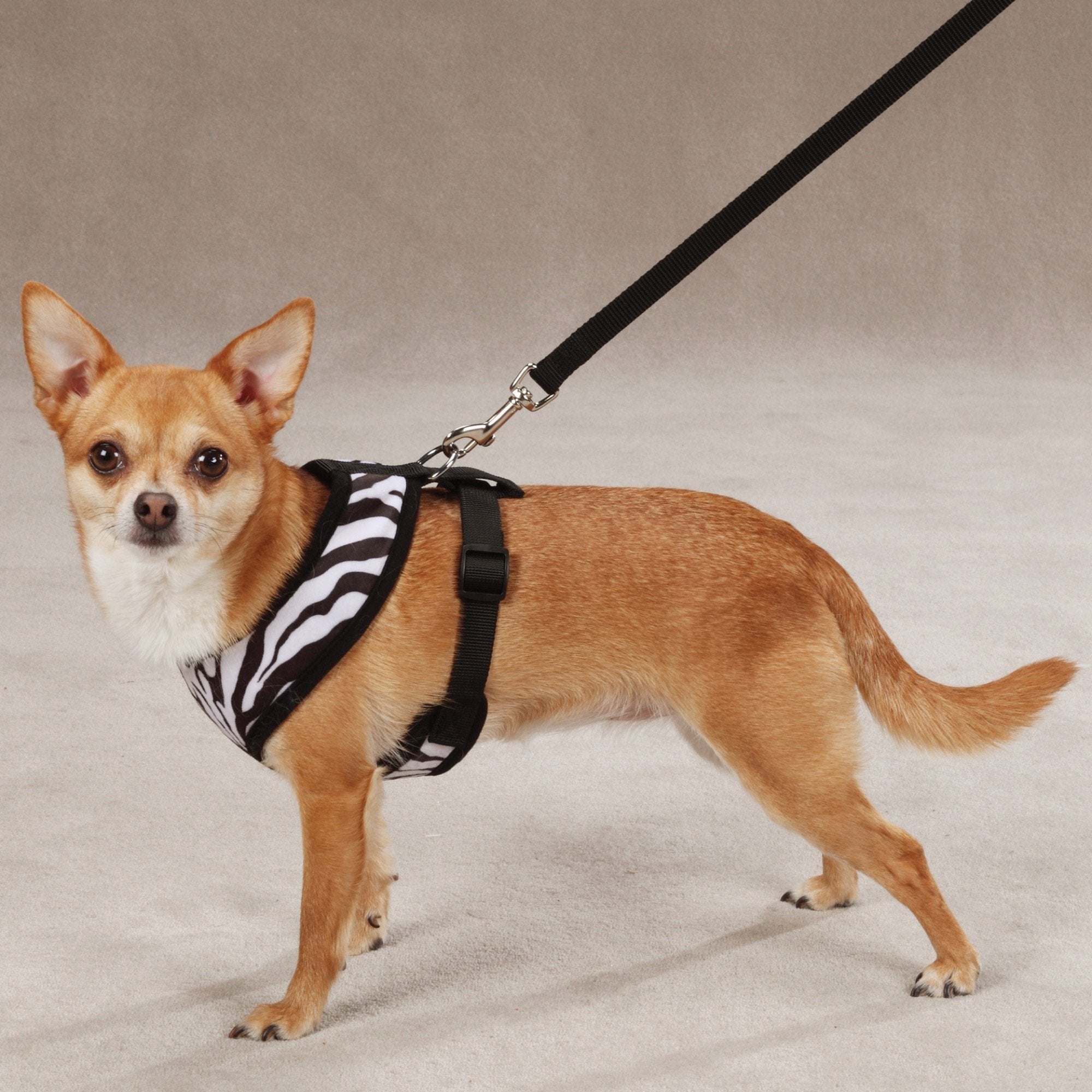 East Side Collection Polyester Plush Zebra-Print Dog Harness, Medium