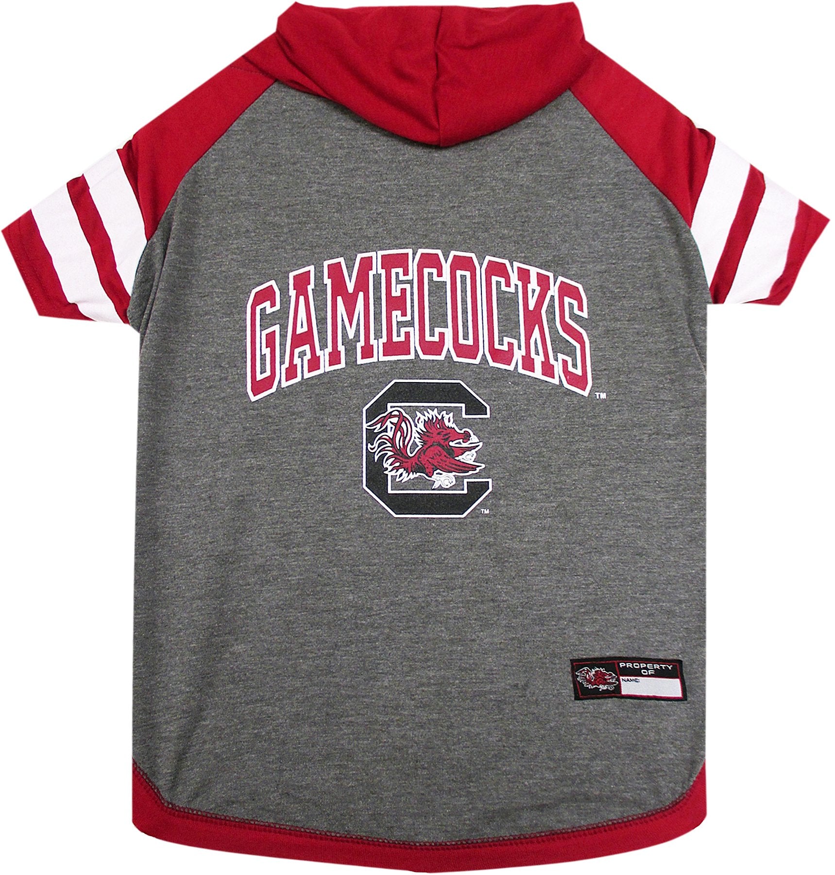 NCAA SOUTH CAROLINA GAMECOCKS HOODIE for DOGS & CATS, LARGE COLLEGIATE Licensed DOG HOODY Tee Shirt. Sports HOODY T-Shirt for Pe