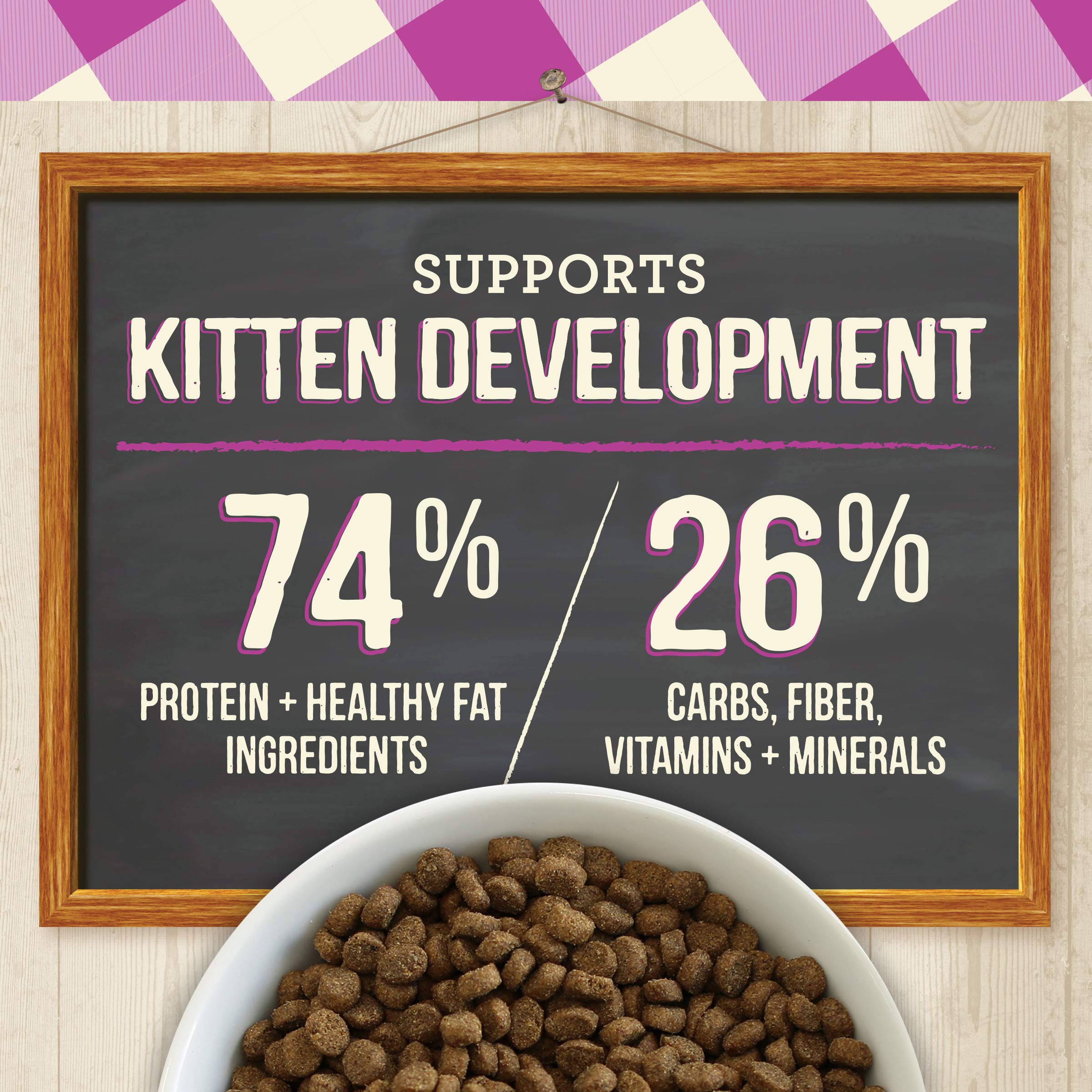 Merrick Purrfect Bistro Premium Grain Free Natural Dry Cat Food For Young Cats, Healthy Kitten Food Recipe - 7 lb. Bag