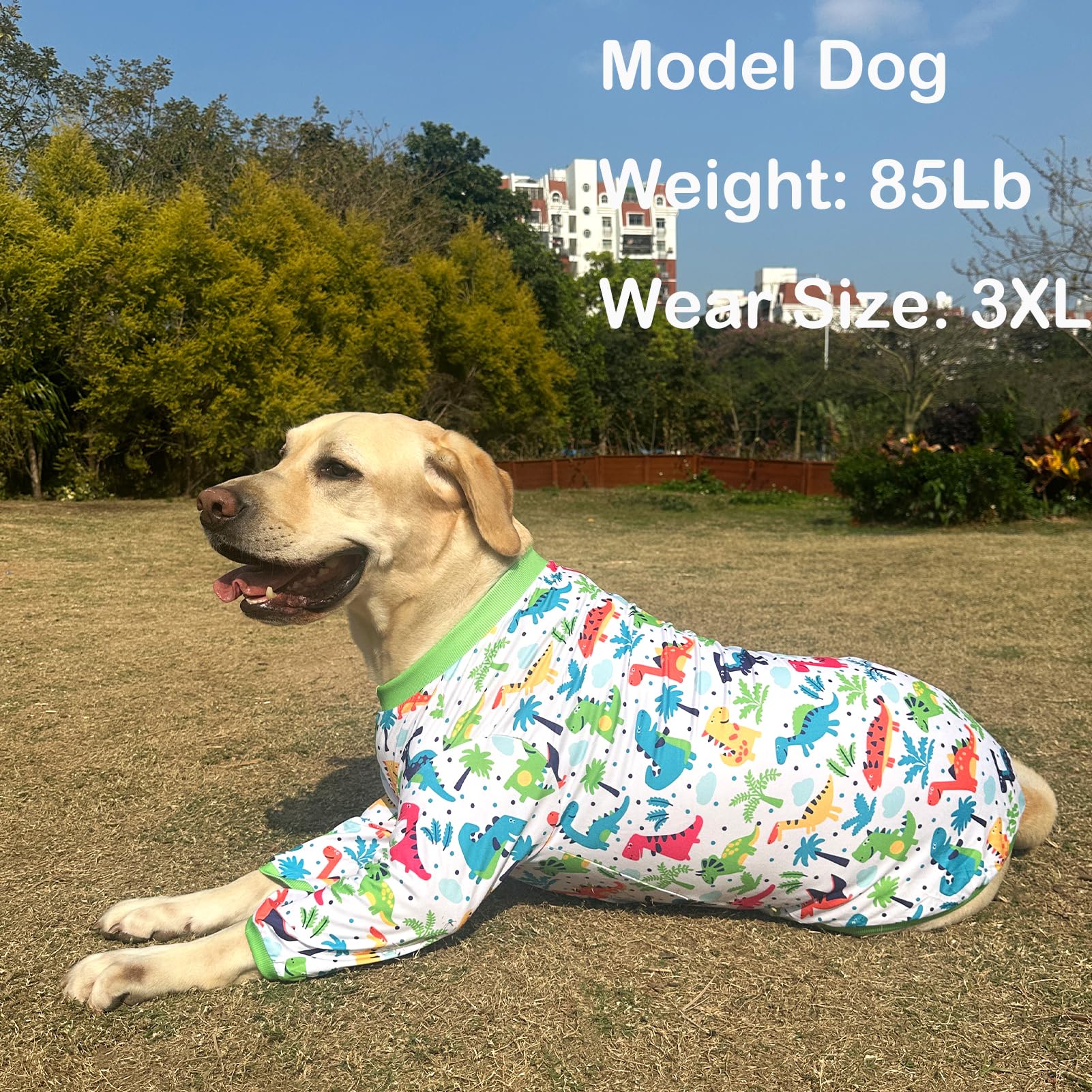 Dogs T Shirt Colorful Dinosaur Prints Dogs Green Shirt Soft Stretchy Summer Clothes for Large Dog Boys Girls Shirt 3X Large Gree