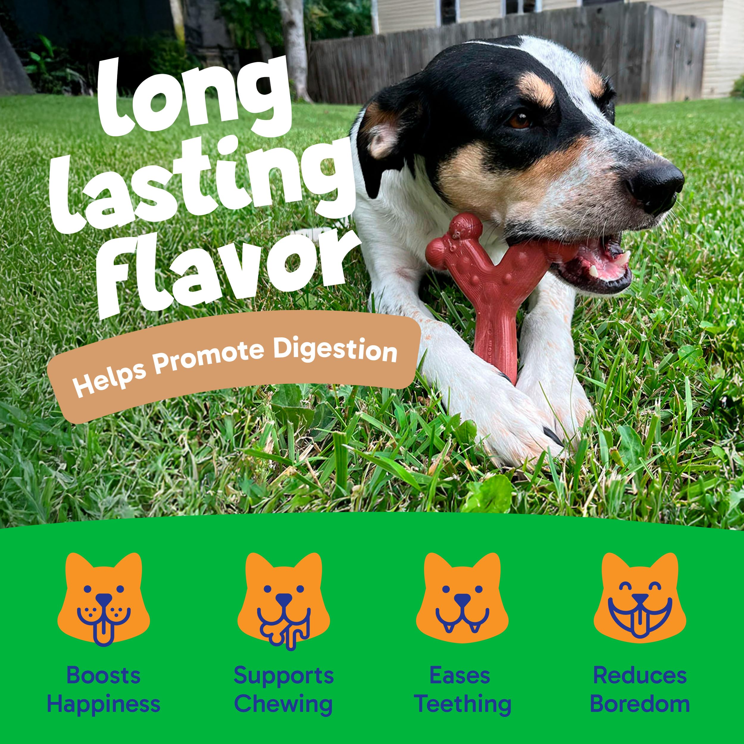 Chew'Ems Durable Chewy Dog Toys | Long-Lasting & Flavorful Chew Dog Toys, Large Dog Breeds | Beef-Flavored, Large Dogs
